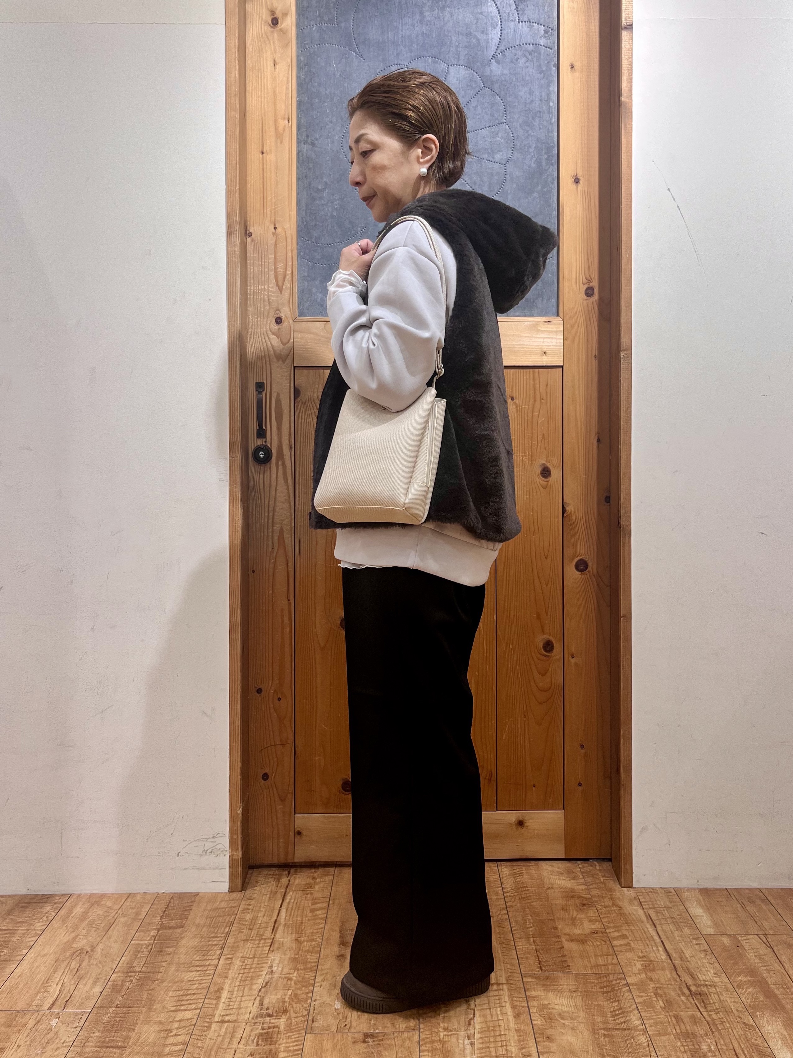 ゆみさんの「SHOO･LA･RUE｜【洗濯機可/撥水/マルチWAY】ファーライナー付き 毎日欲張りマンパ」を使ったコーディネート