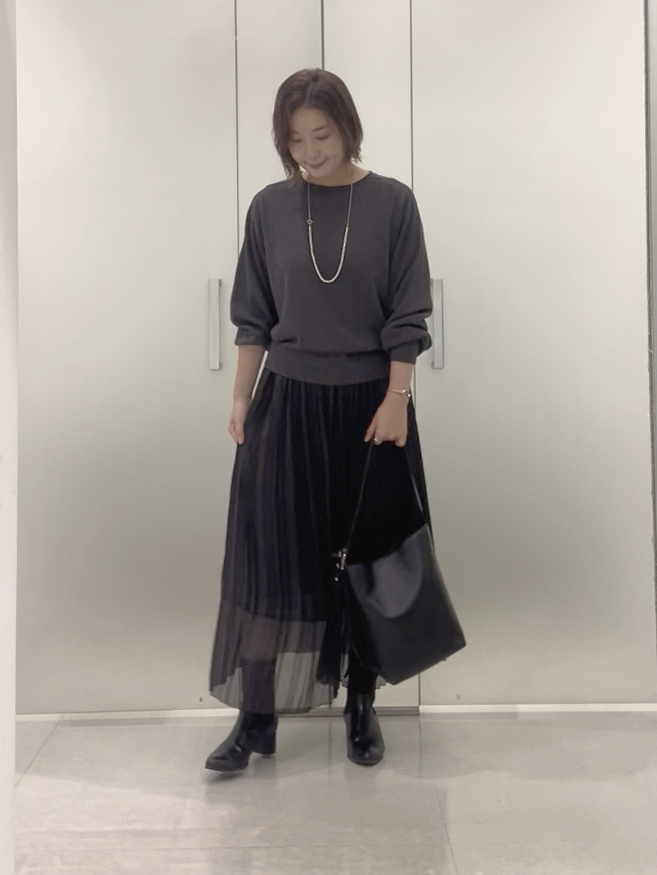 まどかさんの「UNTITLED｜【店頭人気！/8色展開】ボリュームスリーブニットプルオーバー」を使ったコーディネート