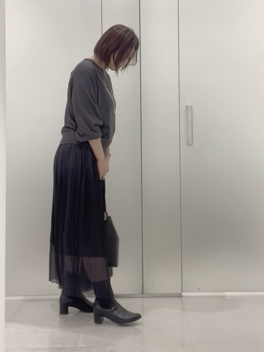 まどかさんの「UNTITLED｜【店頭人気！/8色展開】ボリュームスリーブニットプルオーバー」を使ったコーディネート