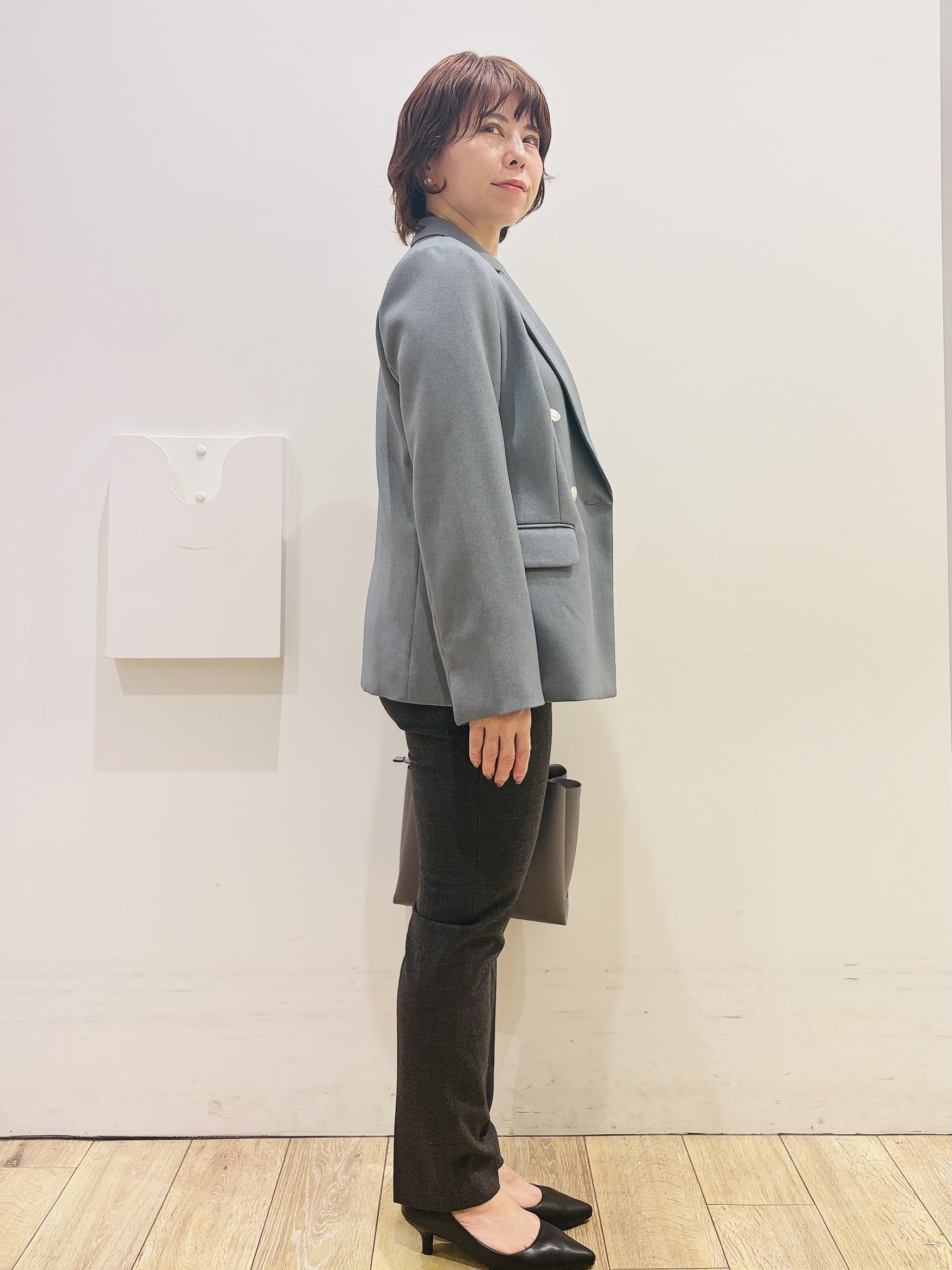 YUKOさんの「index｜バイカラーケーブルペプラムニット【洗濯機OK】」を使ったコーディネート