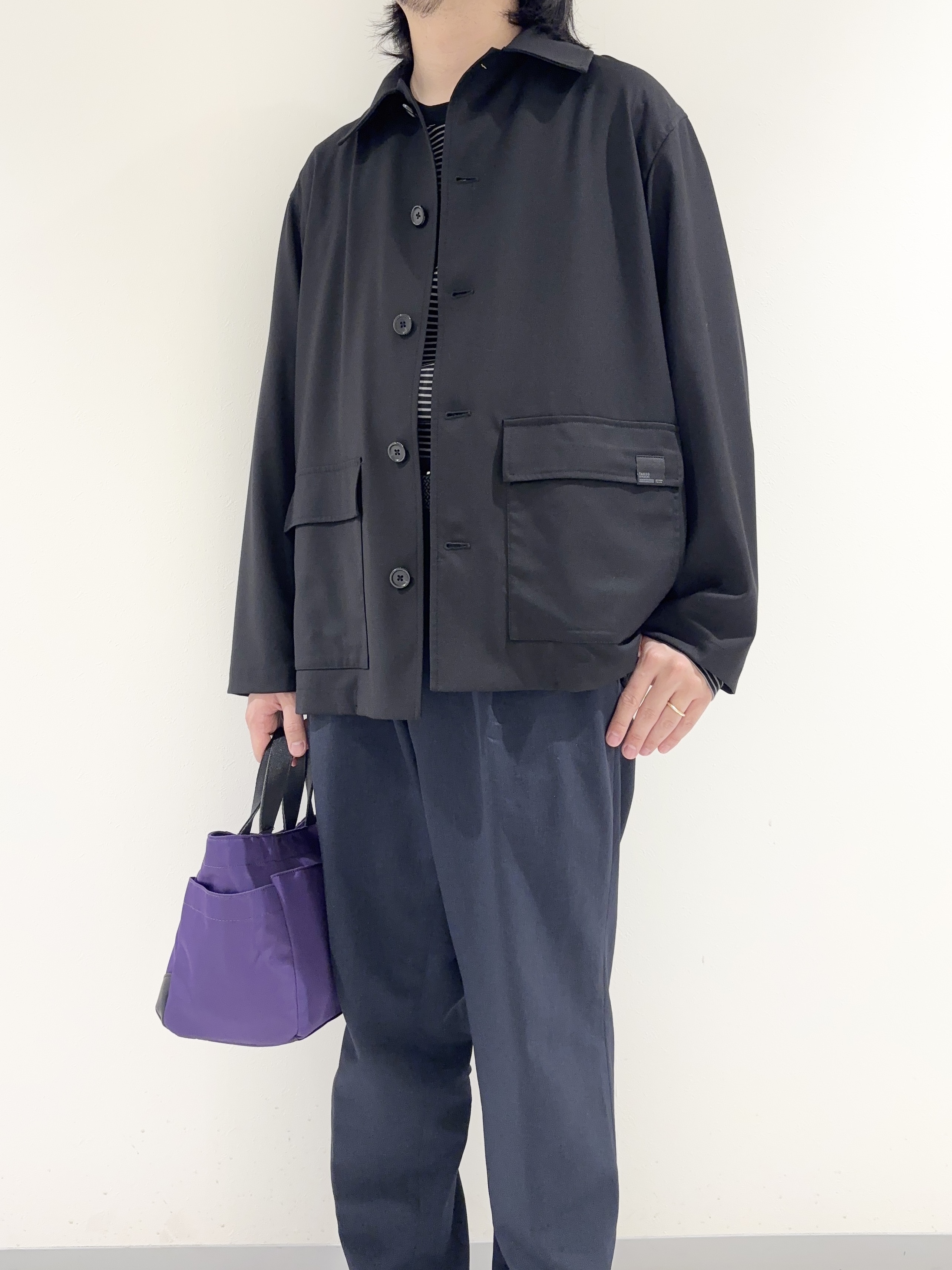 及川さんの「TAKEO KIKUCHI｜ストレッチカバーオールジャケット」を使ったコーディネート