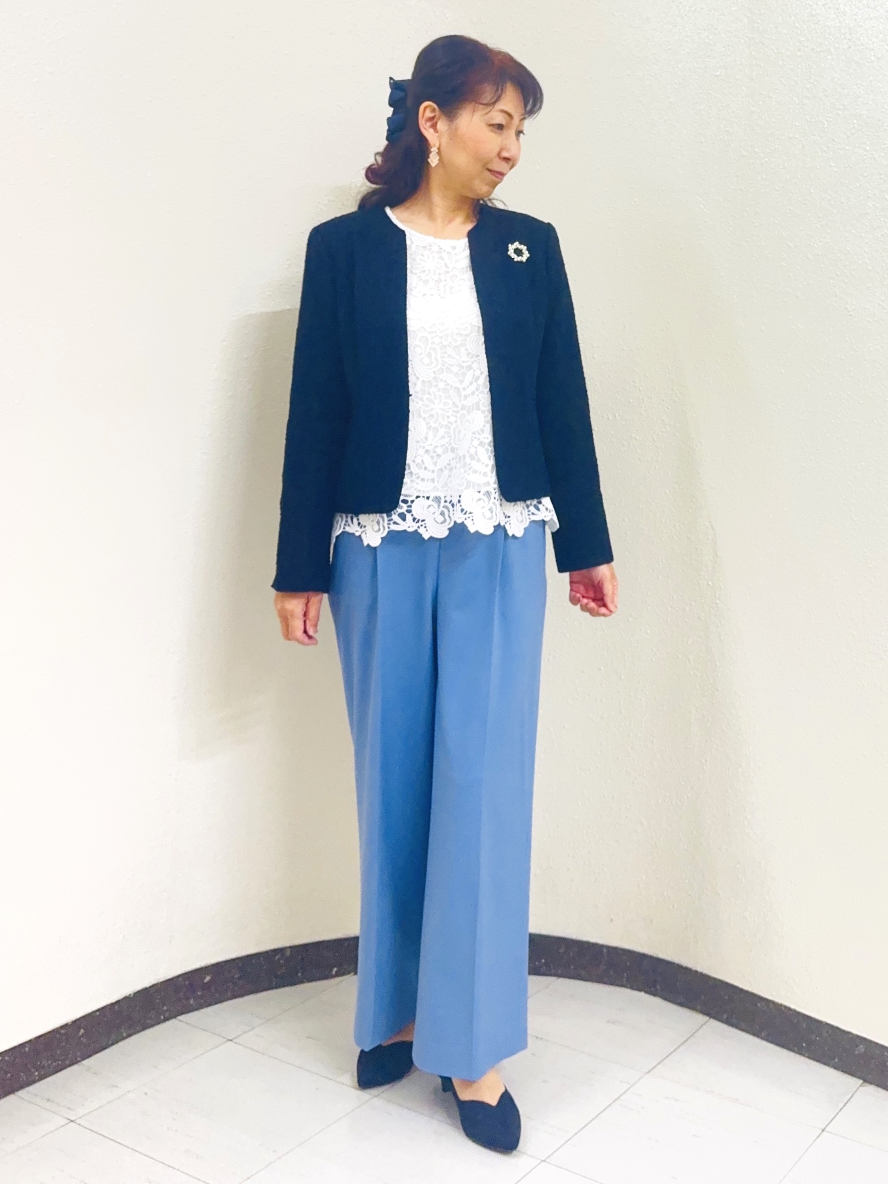 ⭐︎Eimi⭐︎さんの「Reflect｜【SS-4Lサイズ／手洗い可／吸湿／発熱】裏起毛素材ワイドパンツ」を使ったコーディネート