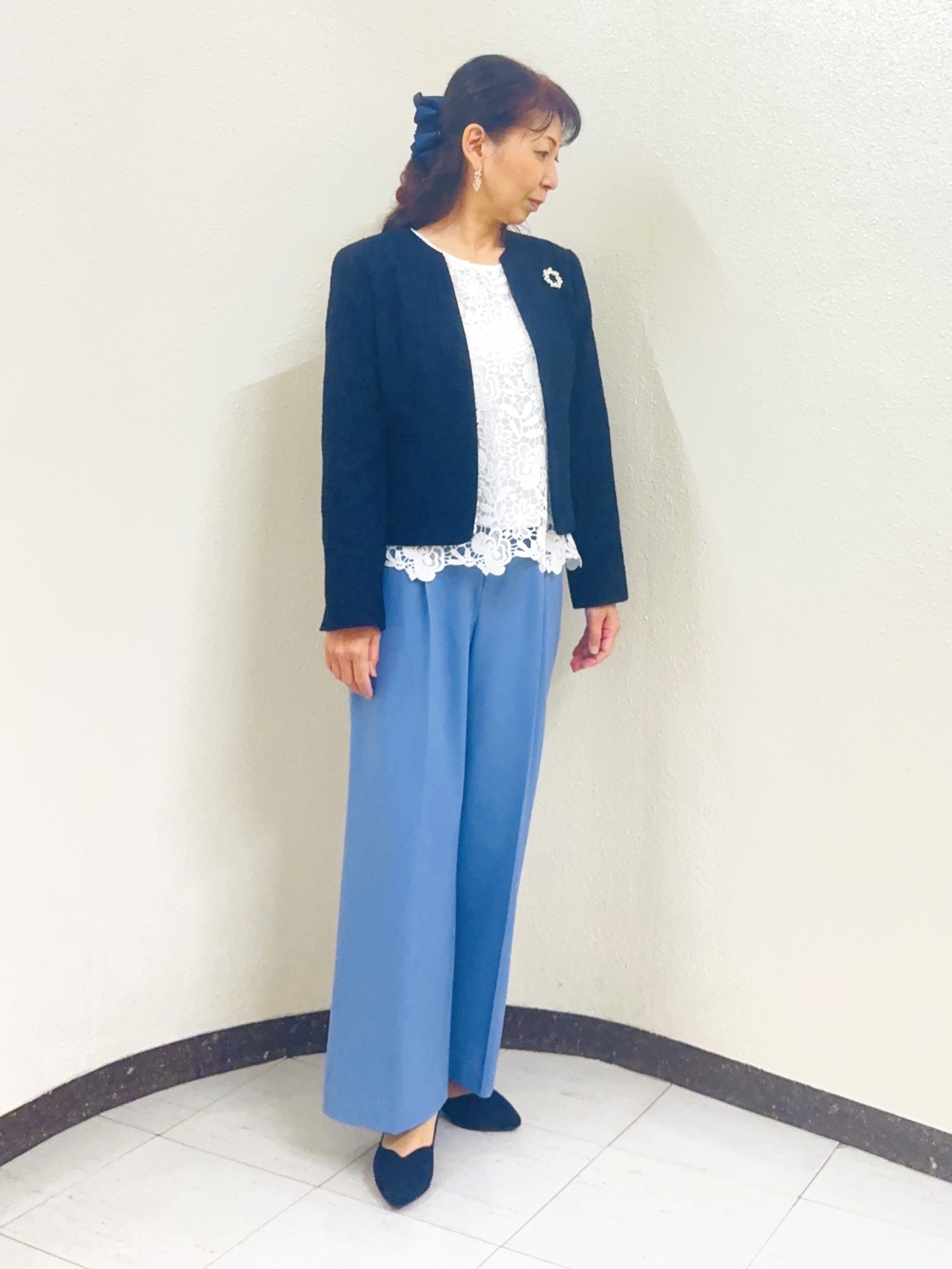 ⭐︎Eimi⭐︎さんの「Reflect｜【SS-4Lサイズ／手洗い可／吸湿／発熱】裏起毛素材ワイドパンツ」を使ったコーディネート