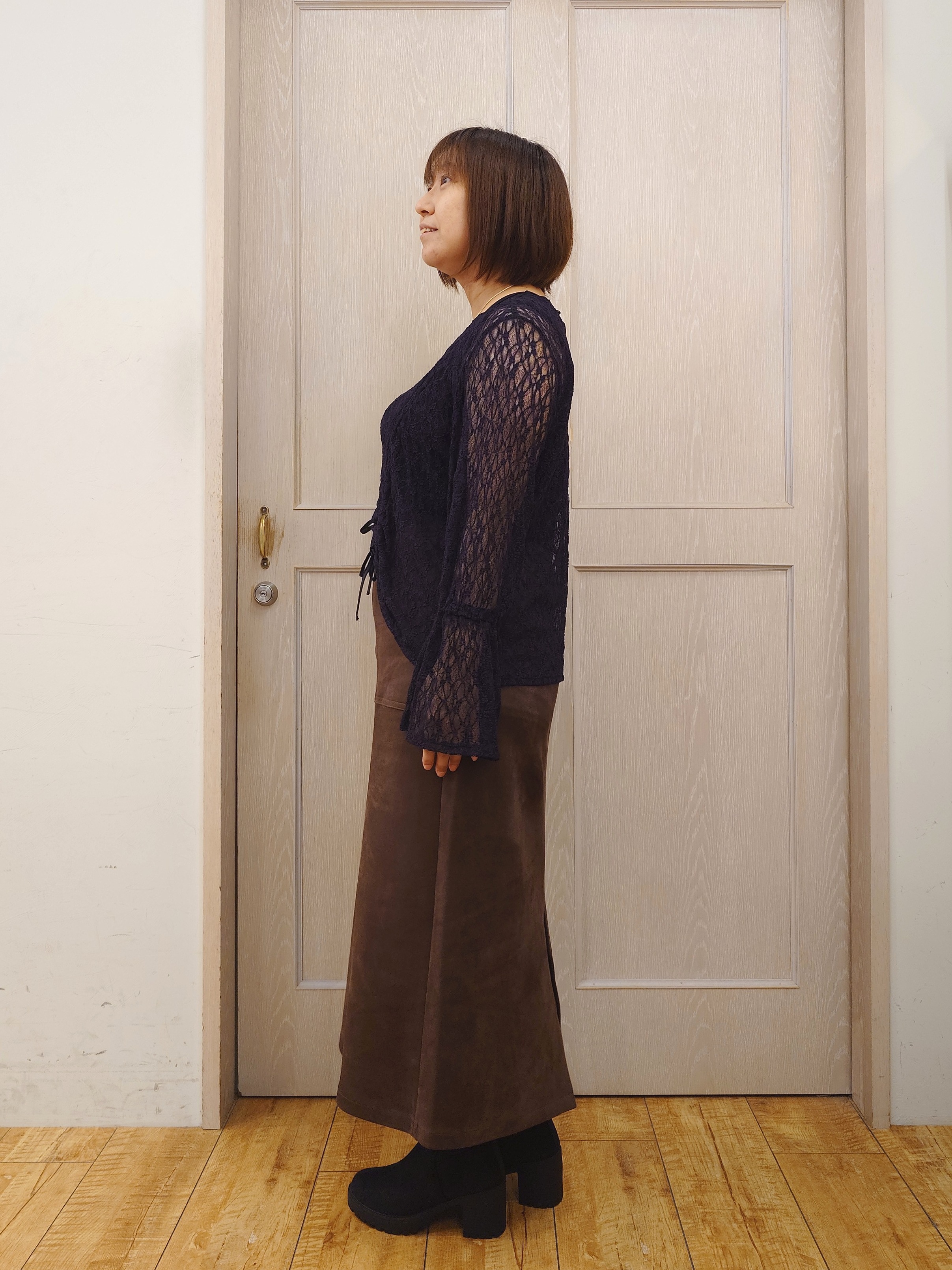 とろろさんの「SHOO･LA･RUE｜レースで華やかに映える 旬な透け感の レースシャーリングトップス」を使ったコーディネート