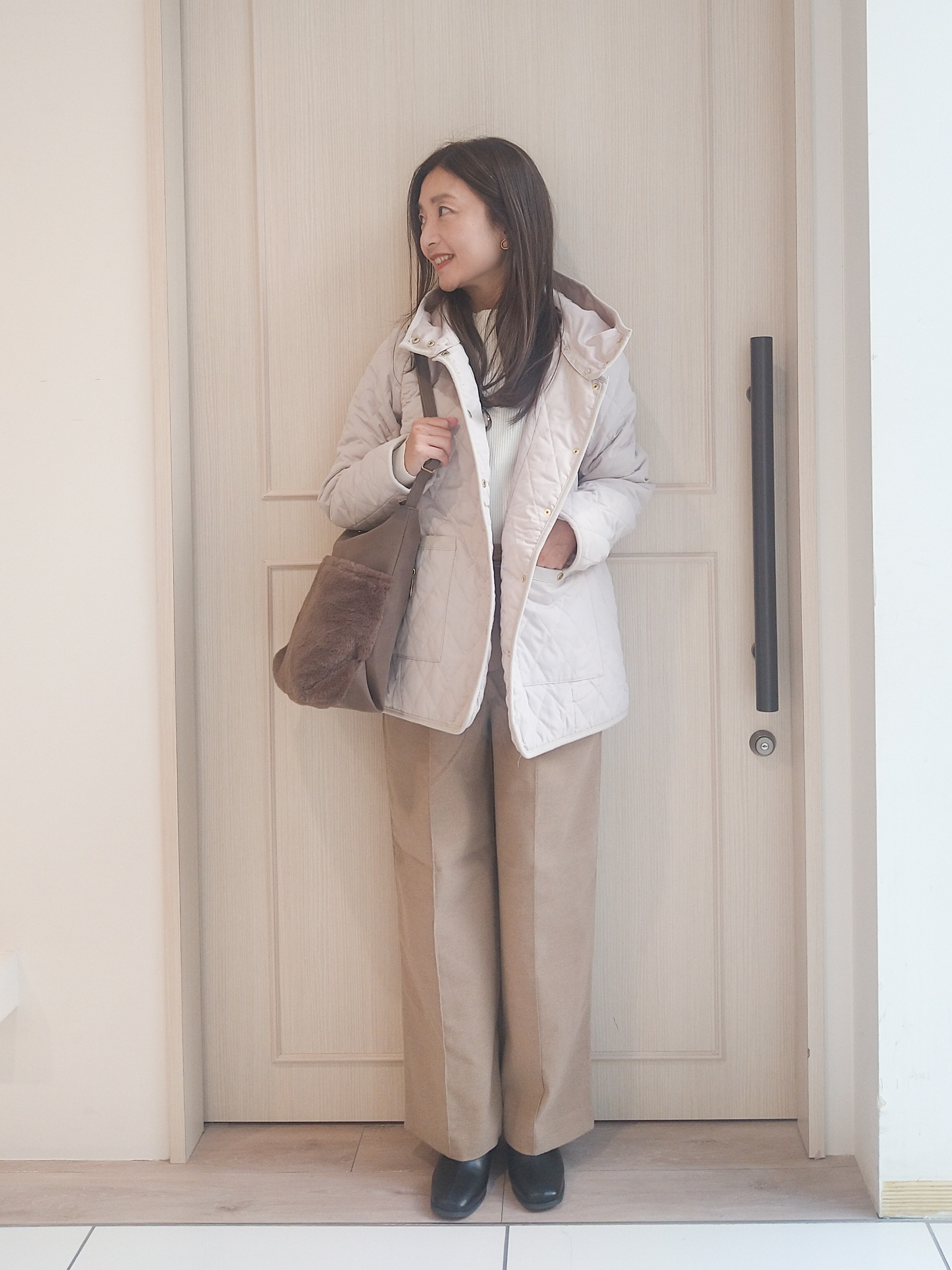 mi-saさんの「SHOO･LA･RUE｜【撥水/S-LL/洗濯機可】2WAY中綿キルトジャケット」を使ったコーディネート