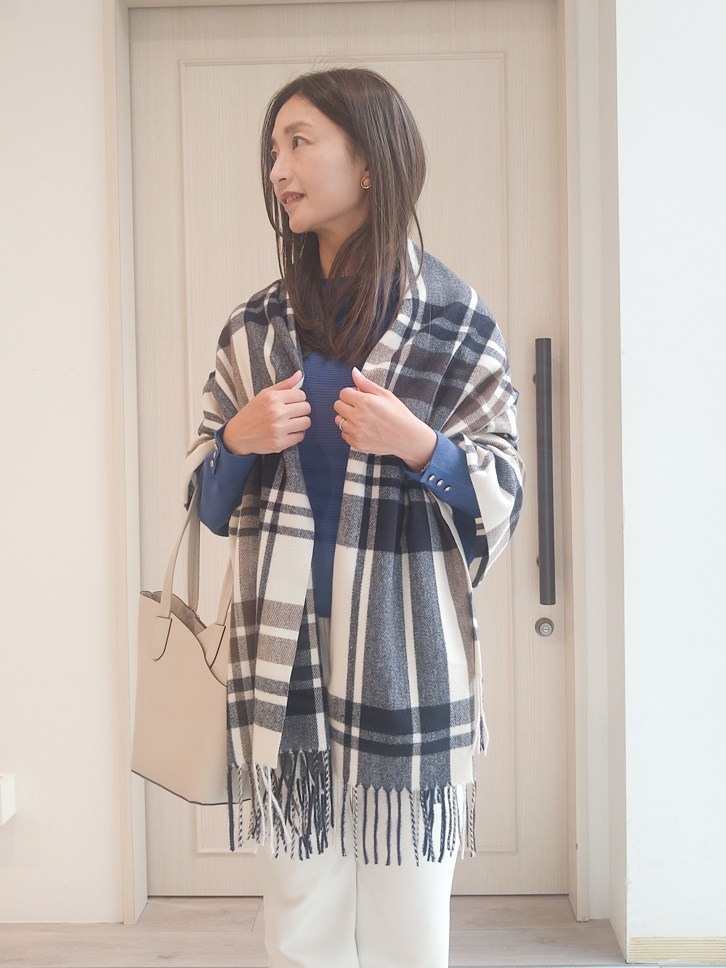 mi-saさんの「SHOO･LA･RUE｜【洗濯機可/体型カバー】やわらかリブドルマンニット」を使ったコーディネート