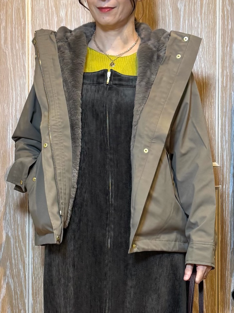 KAORIさんの「SHOO･LA･RUE｜【洗濯機可/撥水/マルチWAY】ファーライナー付き 毎日欲張りマンパ」を使ったコーディネート