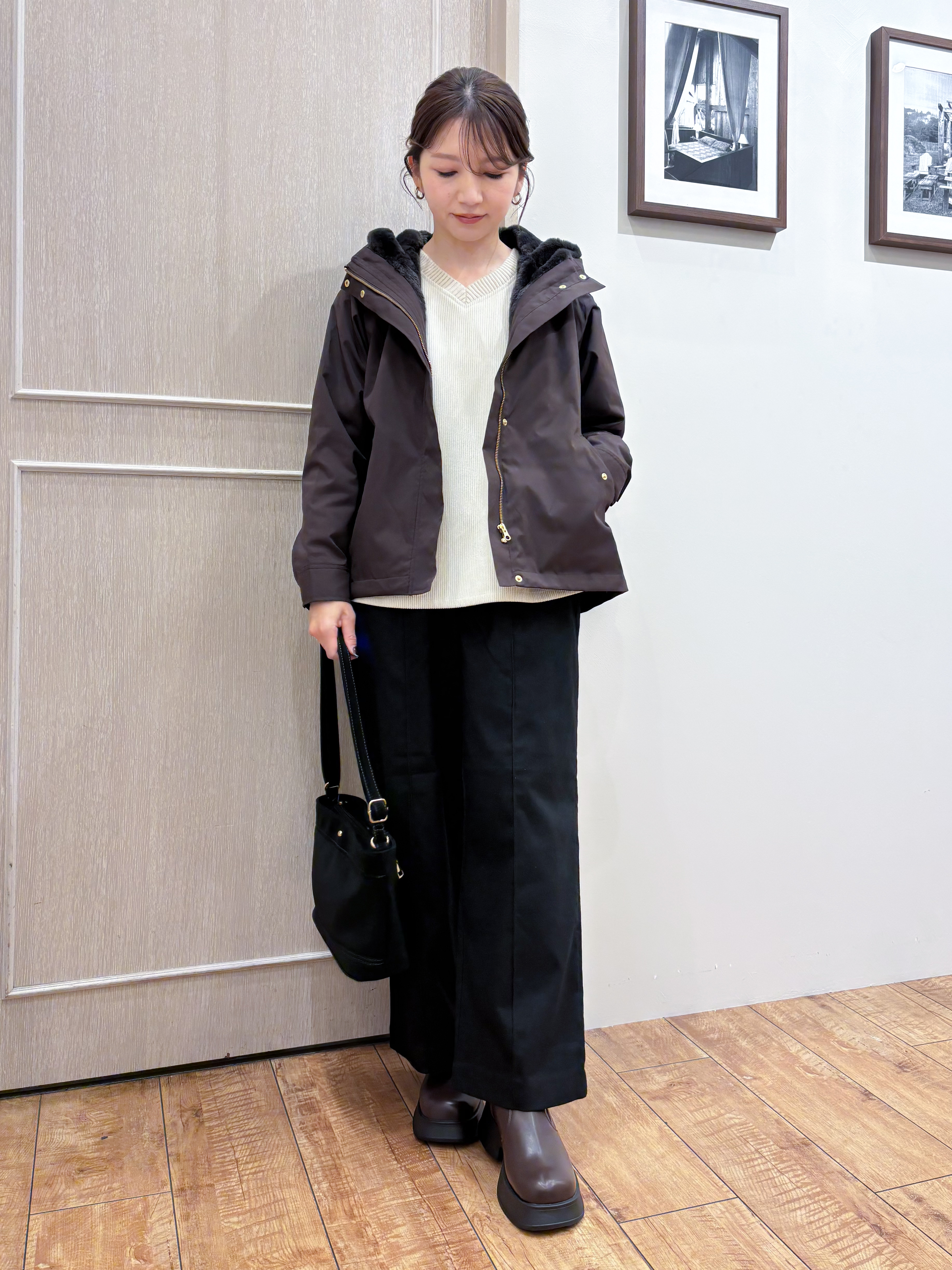 なみさんの「SHOO･LA･RUE｜【洗濯機可/撥水/マルチWAY】ファーライナー付き 毎日欲張りマンパ」を使ったコーディネート