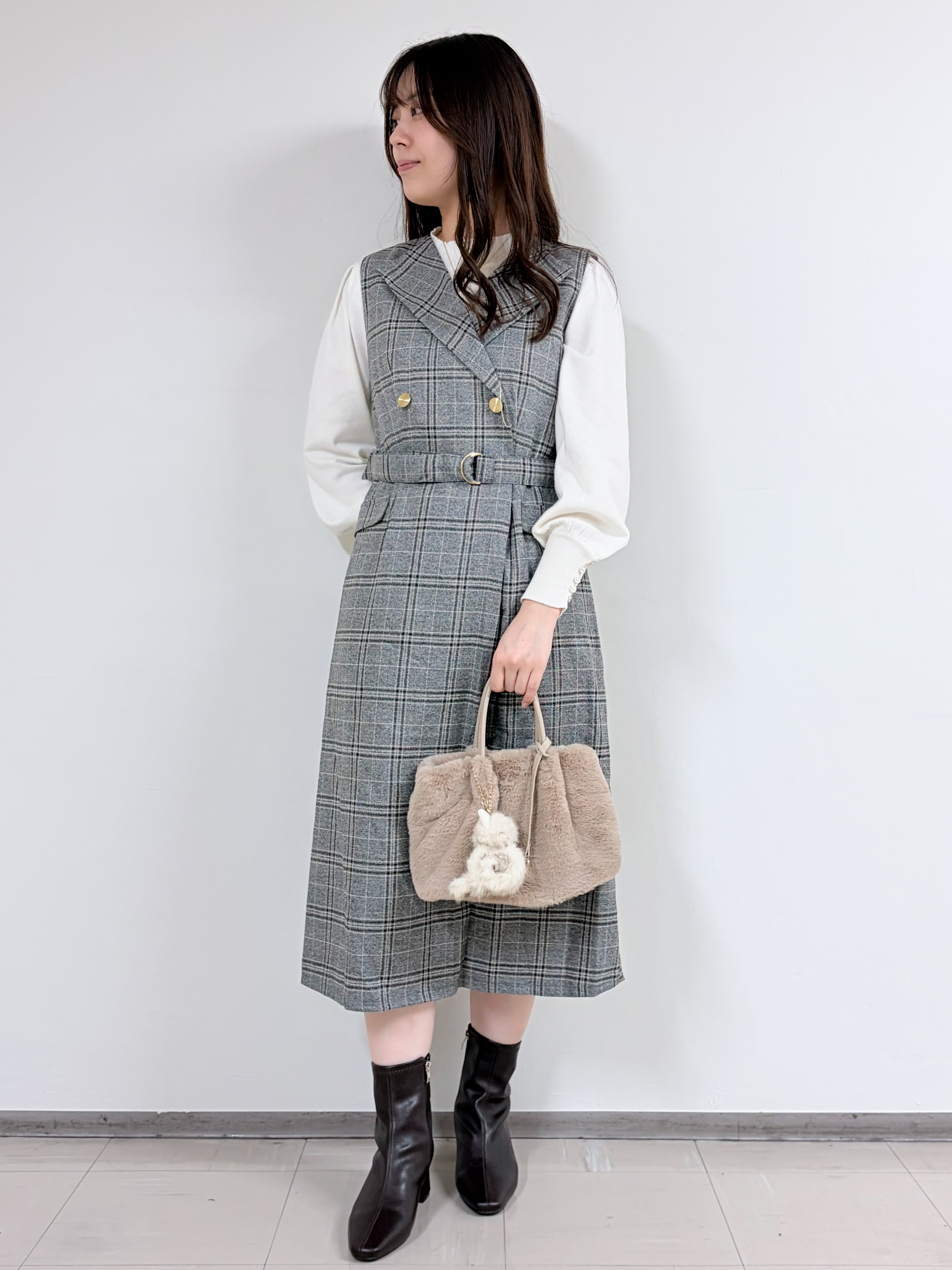 ruさんの「index｜【植草美幸先生が指南する好印象スタイル】カシミヤ混ノーカラーショートコート」を使ったコーディネート
