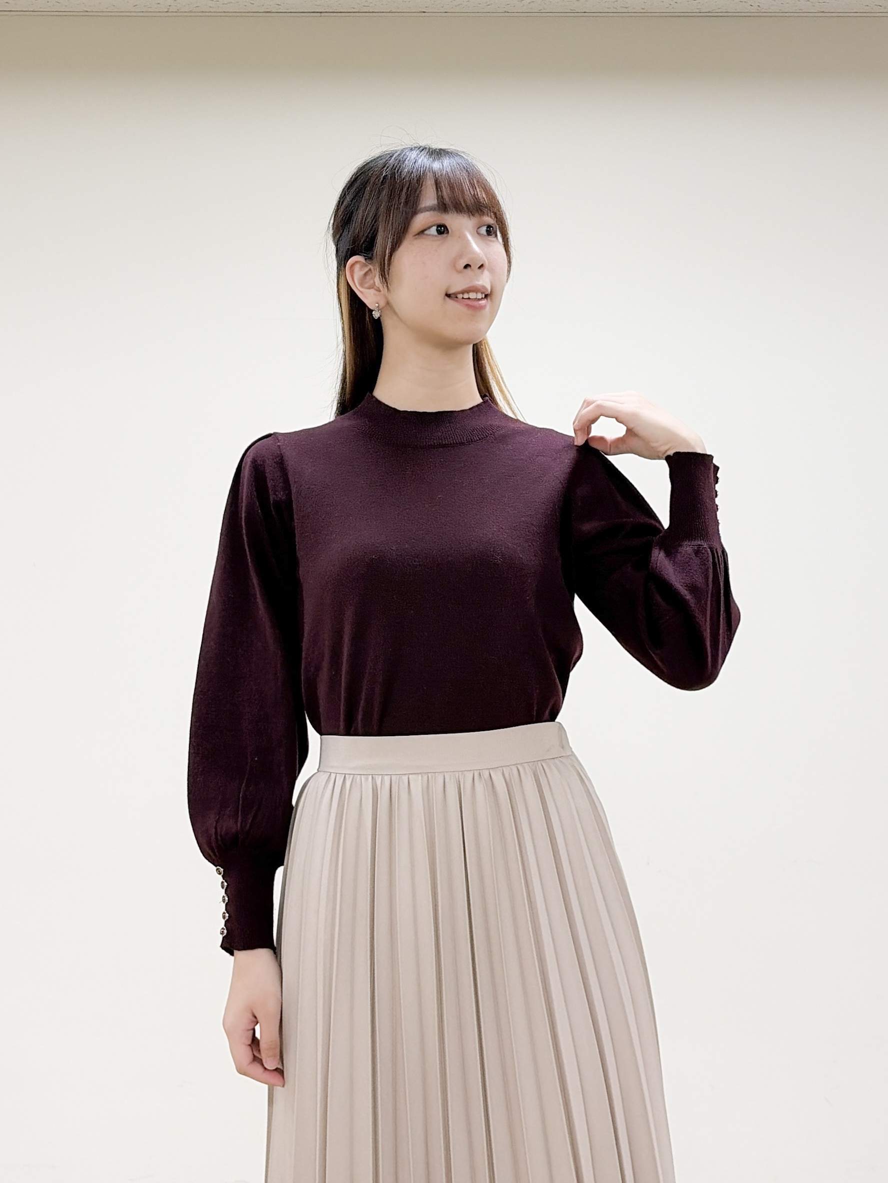 yurinaさんの「index｜カシミヤタッチハイネックニット【洗濯機OK／抗ピリング】」を使ったコーディネート