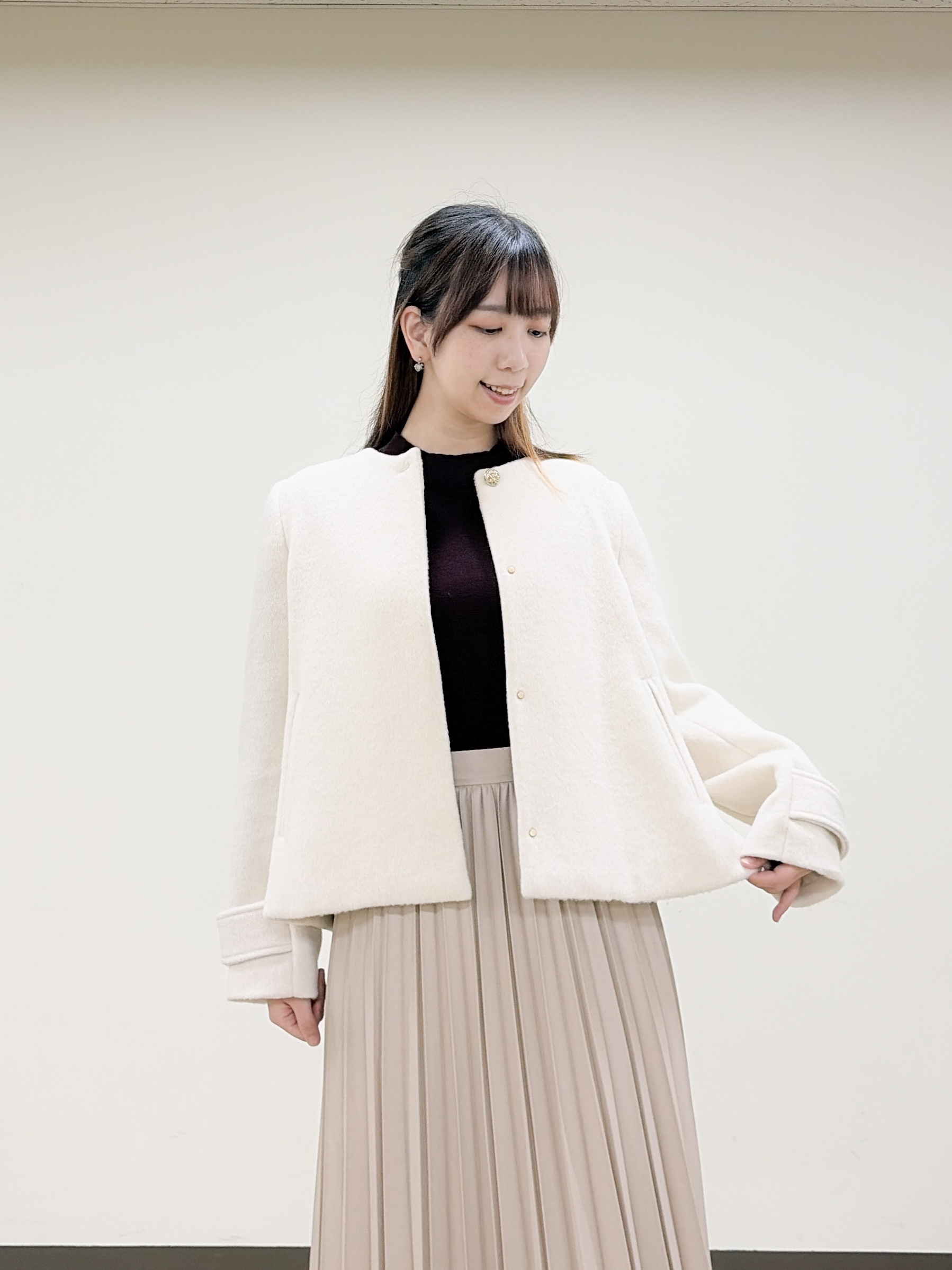 yurinaさんの「index｜カシミヤタッチハイネックニット【洗濯機OK／抗ピリング】」を使ったコーディネート