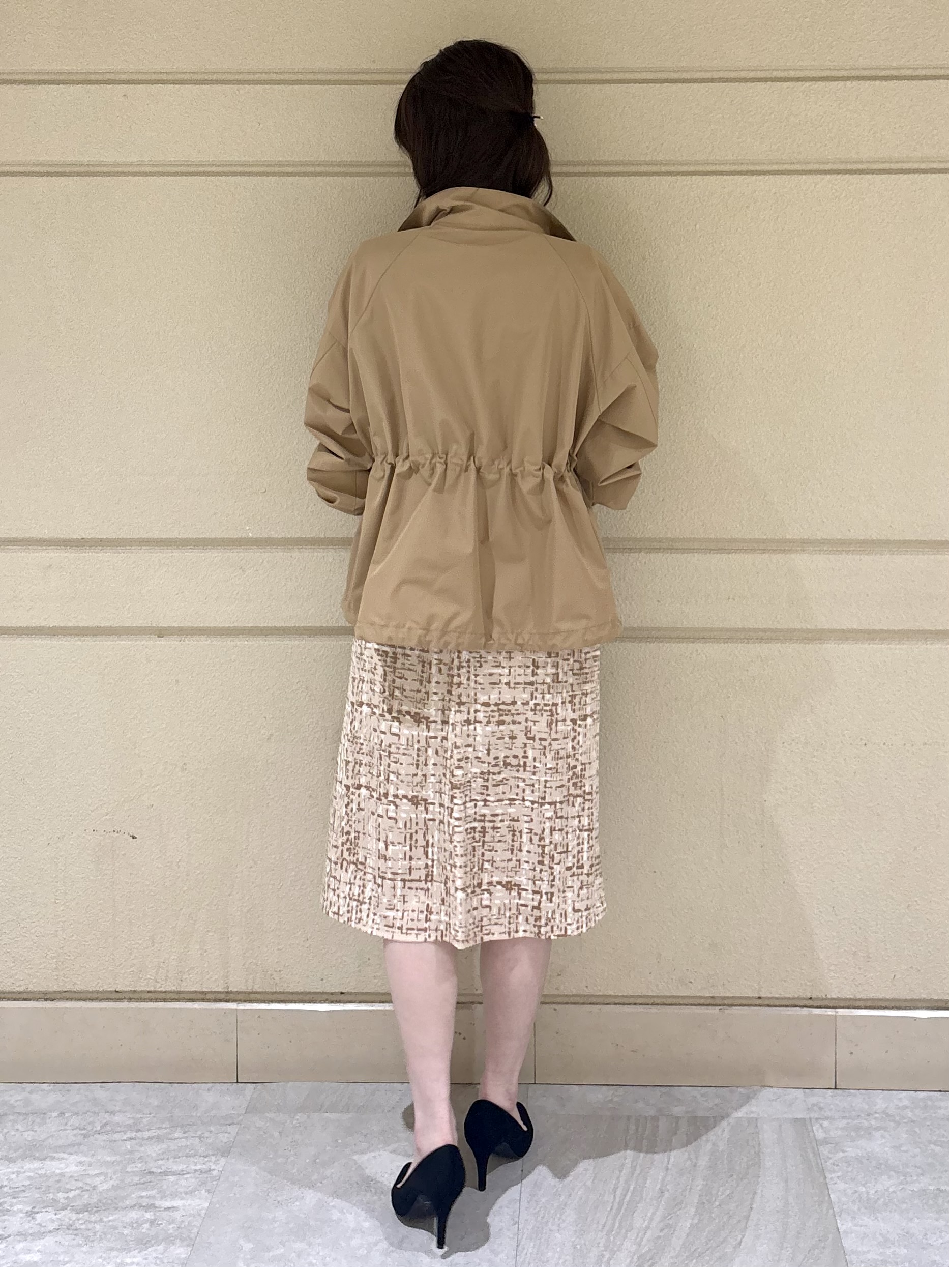 sakiさんの「COUP DE CHANCE｜【ウエスト調整可】フードレス ライトブルゾン」を使ったコーディネート