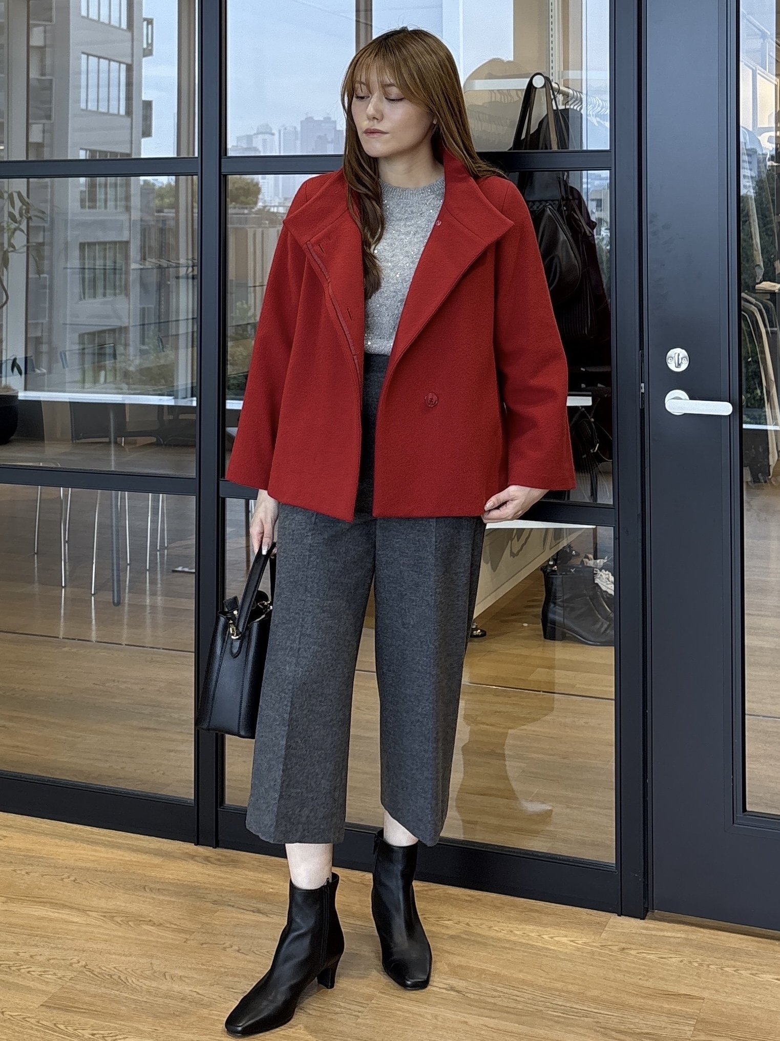 sayaさんの「UNTITLED｜【軽アウター/ウール100】ウールショートコート」を使ったコーディネート