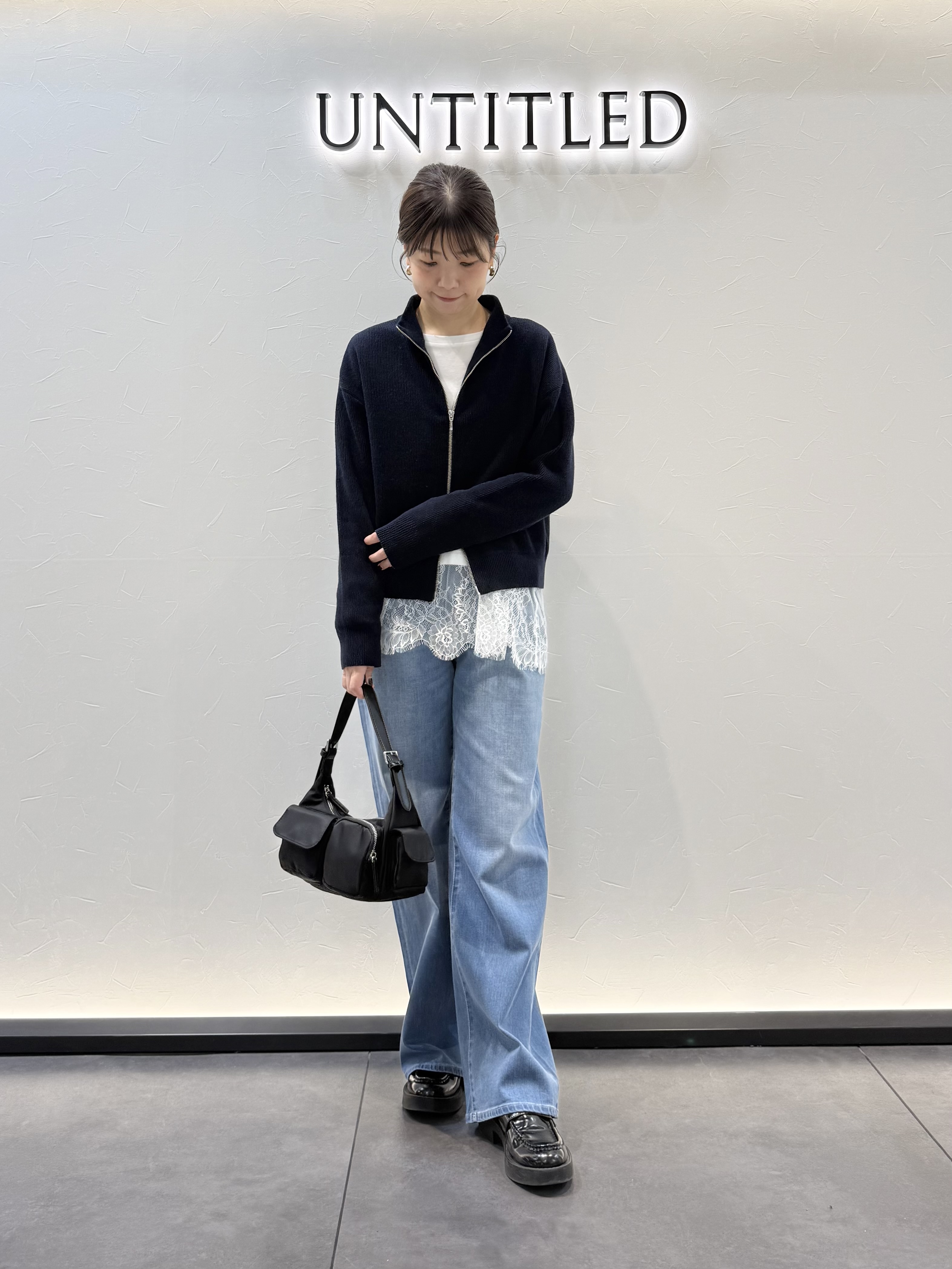 かなえさんの「UNTITLED｜【秋羽織り/ニット】ウールジップカーディガン」を使ったコーディネート