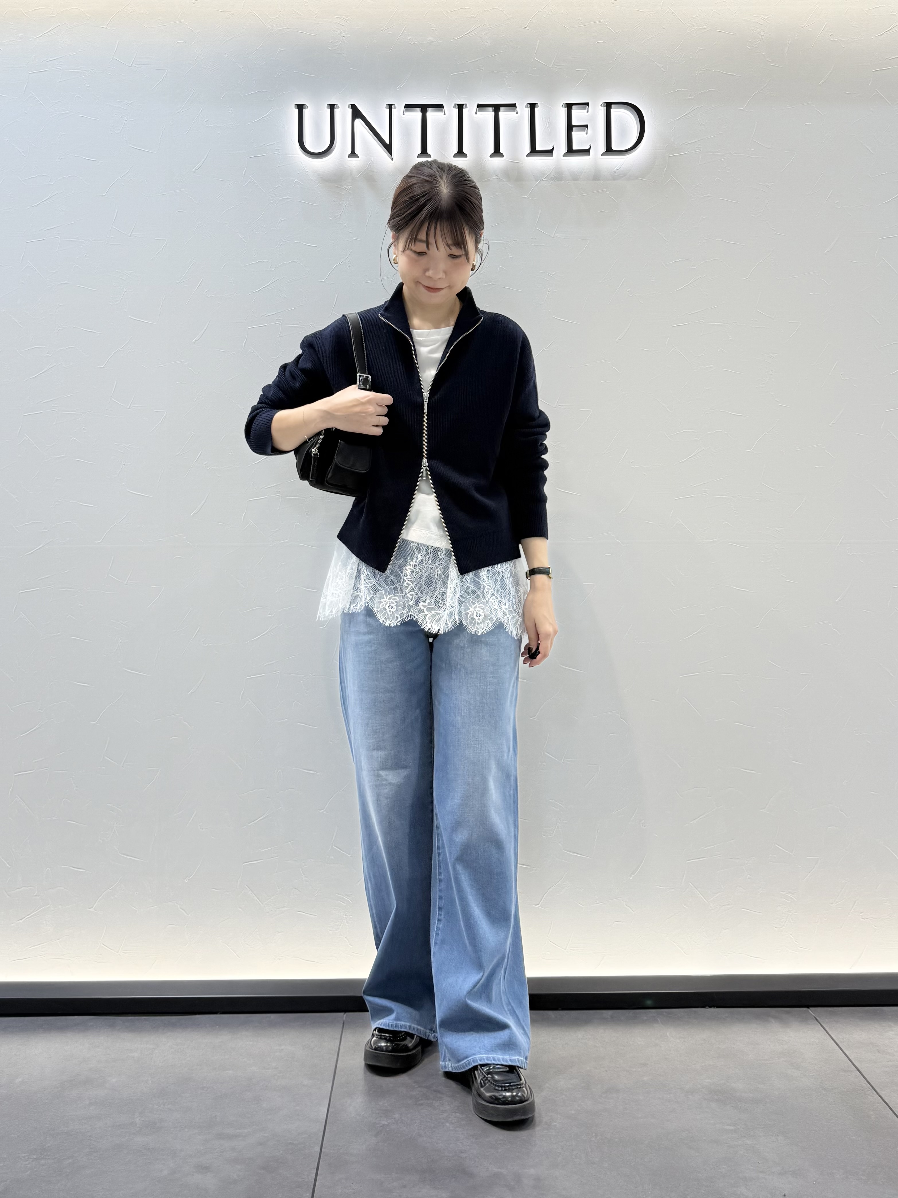 かなえさんの「UNTITLED｜【秋羽織り/ニット】ウールジップカーディガン」を使ったコーディネート