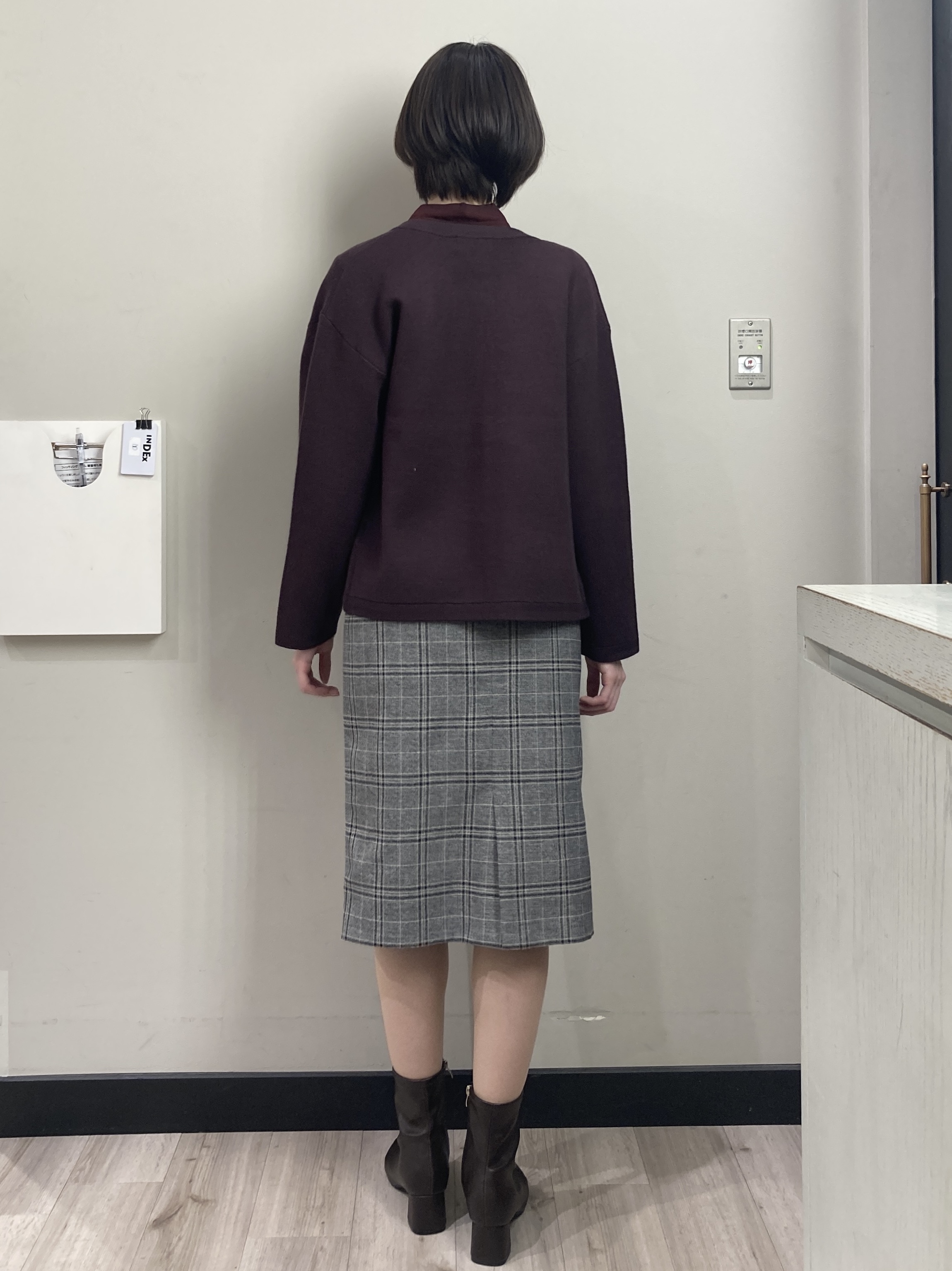 わかさんの「index｜【セットアップ可】ノーカラーミドルコーディガン《洗濯機OK》」を使ったコーディネート