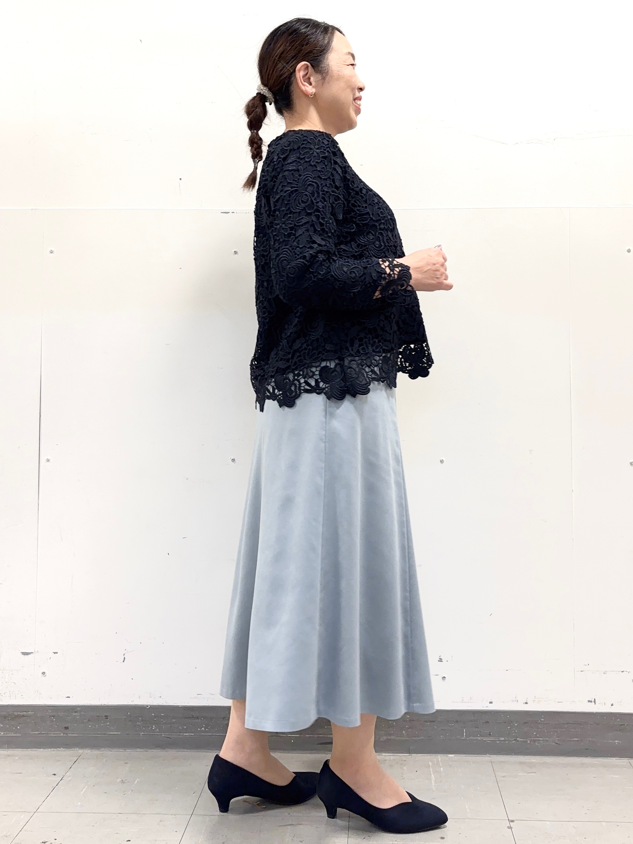 keiさんの「Reflect｜【SS-4Lサイズ／通勤／セレモニー】ケミカルレースブラウス」を使ったコーディネート