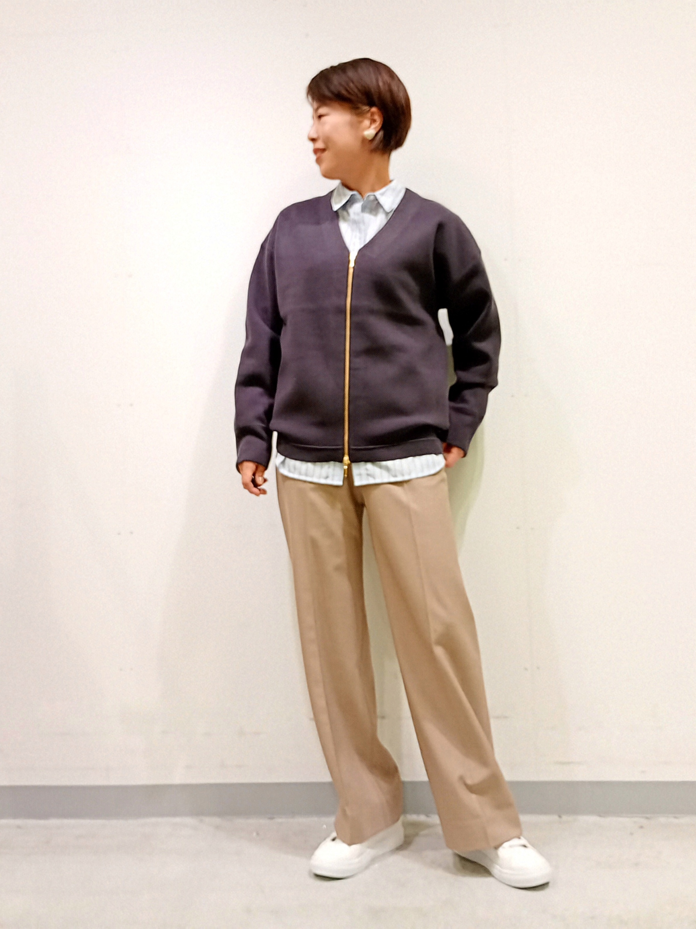 Kさんの「INDIVI｜【ミラノリブ編み】ジップニットブルゾン」を使ったコーディネート