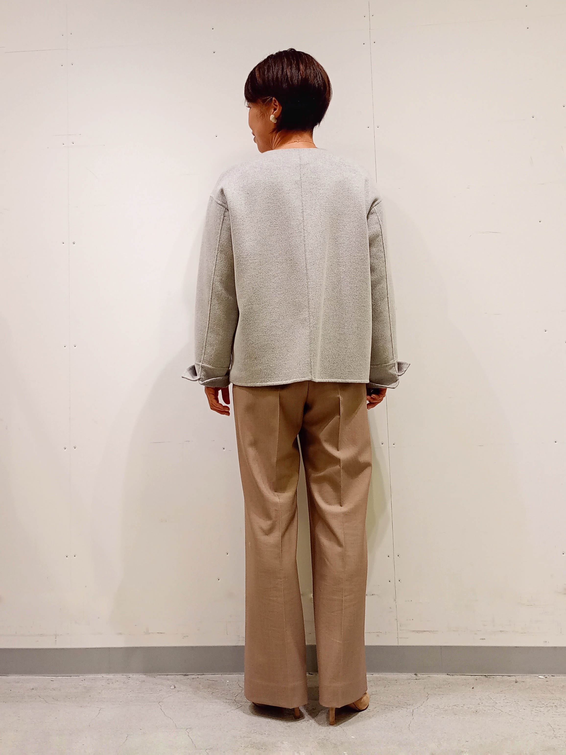 Kさんの「INDIVI｜【ウール混／配色】ショート丈リバー丸首コート」を使ったコーディネート