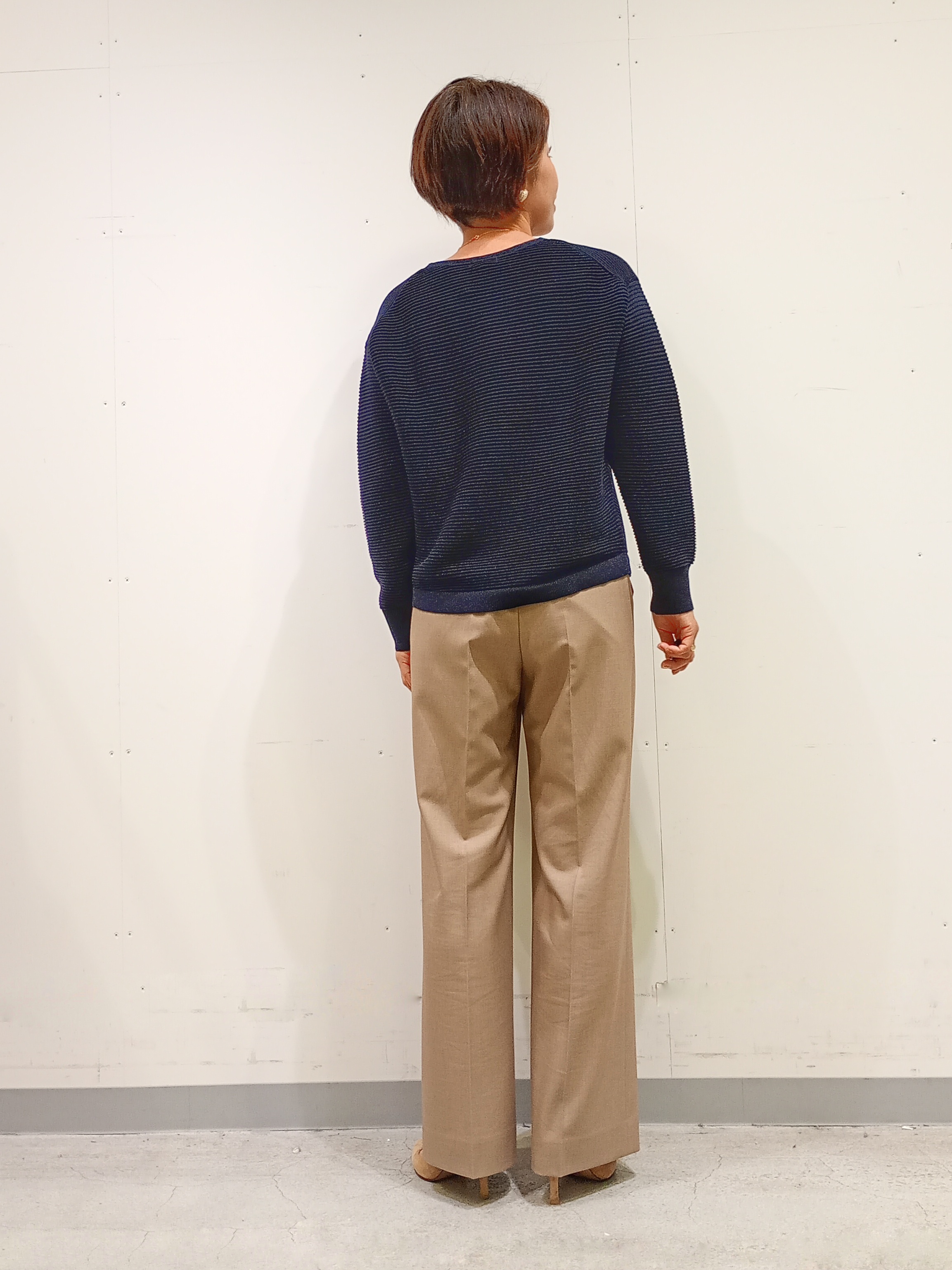 Kさんの「INDIVI｜【ウール混／配色】ショート丈リバー丸首コート」を使ったコーディネート