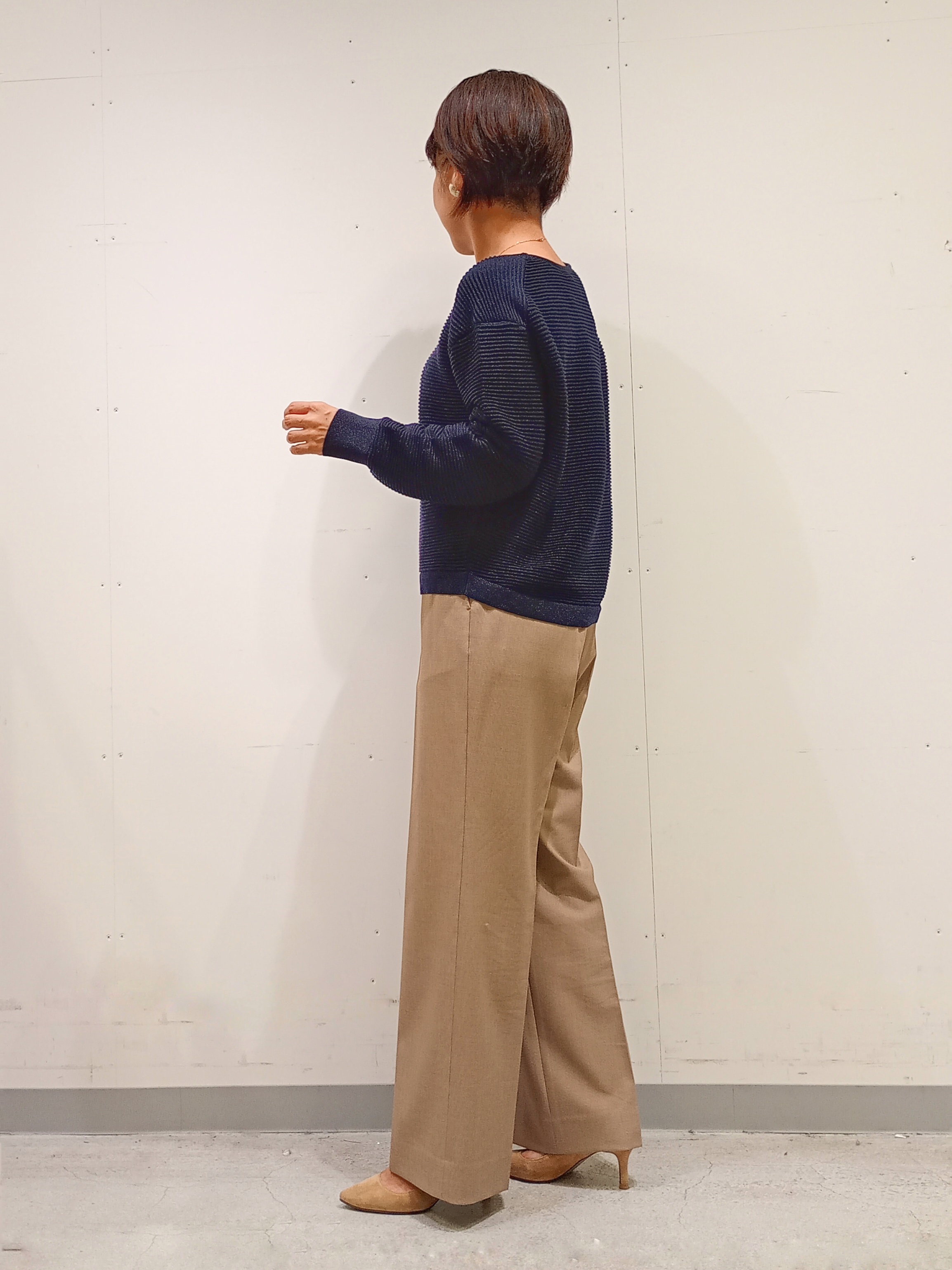 Kさんの「INDIVI｜【ウール混／配色】ショート丈リバー丸首コート」を使ったコーディネート