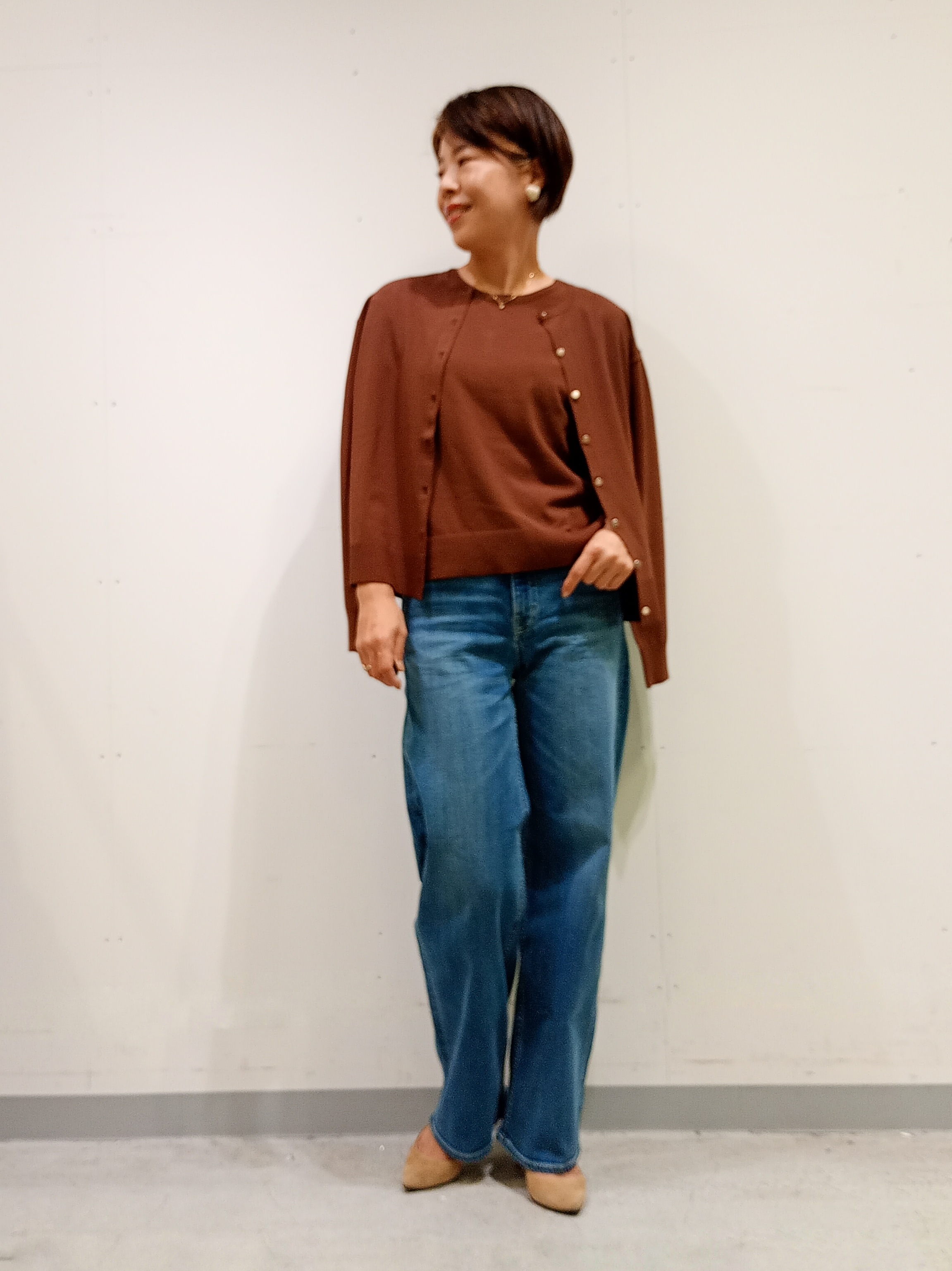 Kさんの「INDIVI｜【洗濯機OK／ストレッチ◎】秋はじめのダブルジャケット」を使ったコーディネート