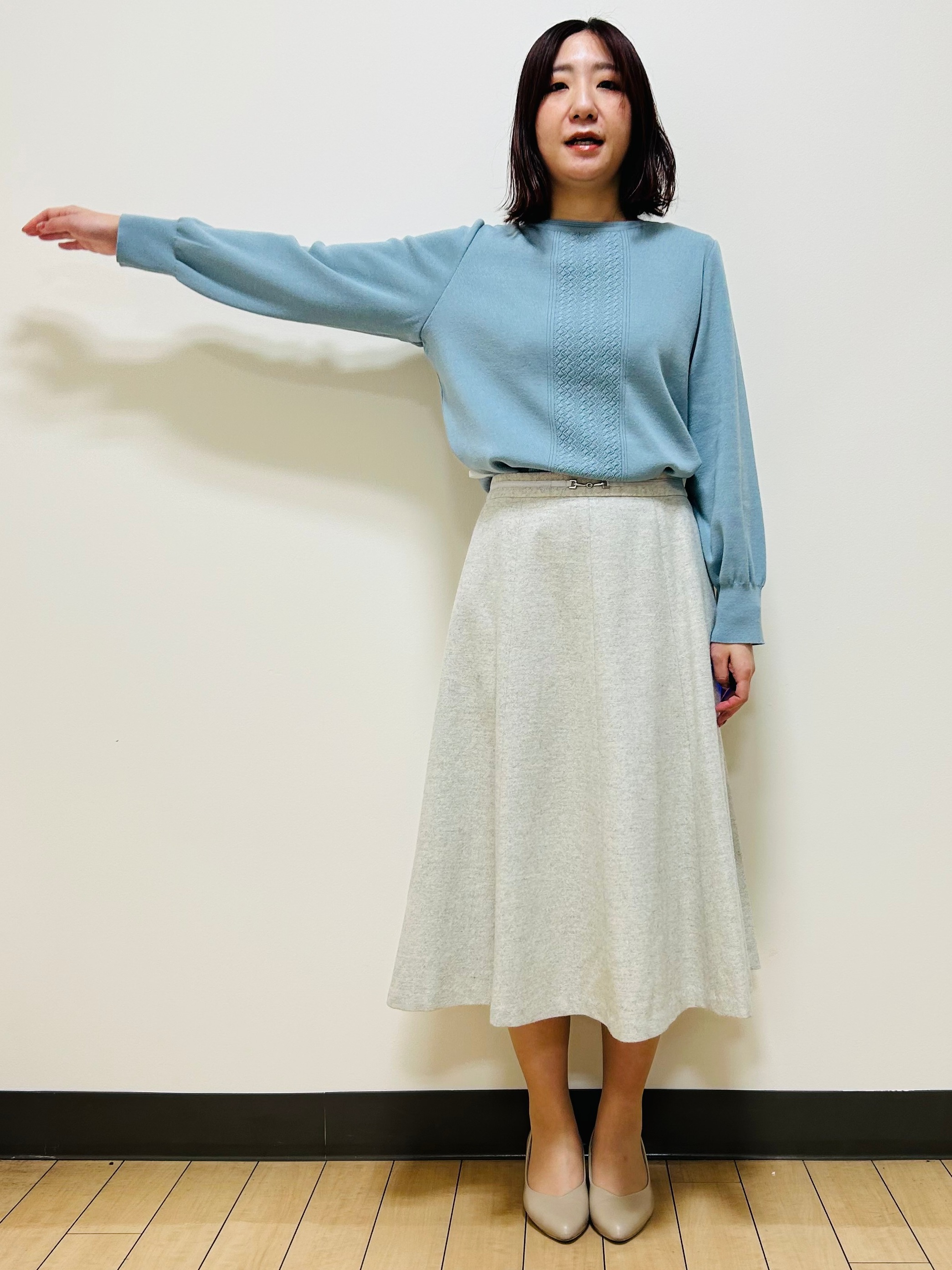 miiiさんの「Reflect｜【マシンウォッシュ】レース風編み柄ニット」を使ったコーディネート