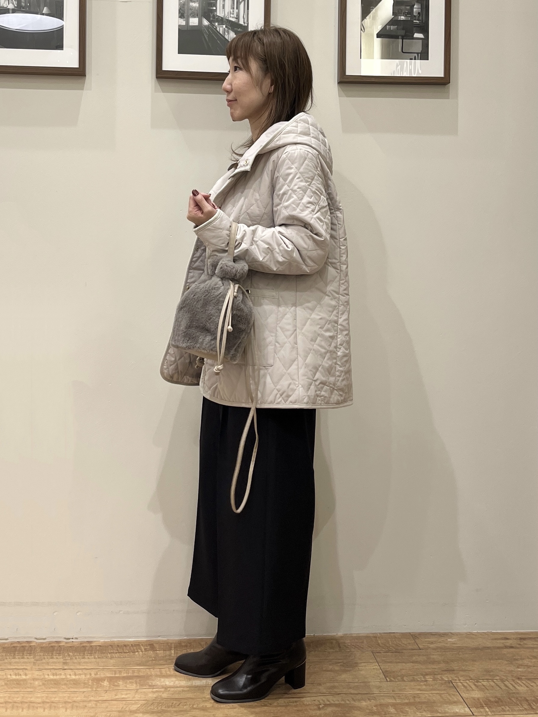 まつみさんの「SHOO･LA･RUE｜【撥水/S-LL/洗濯機可】2WAY中綿キルトジャケット」を使ったコーディネート