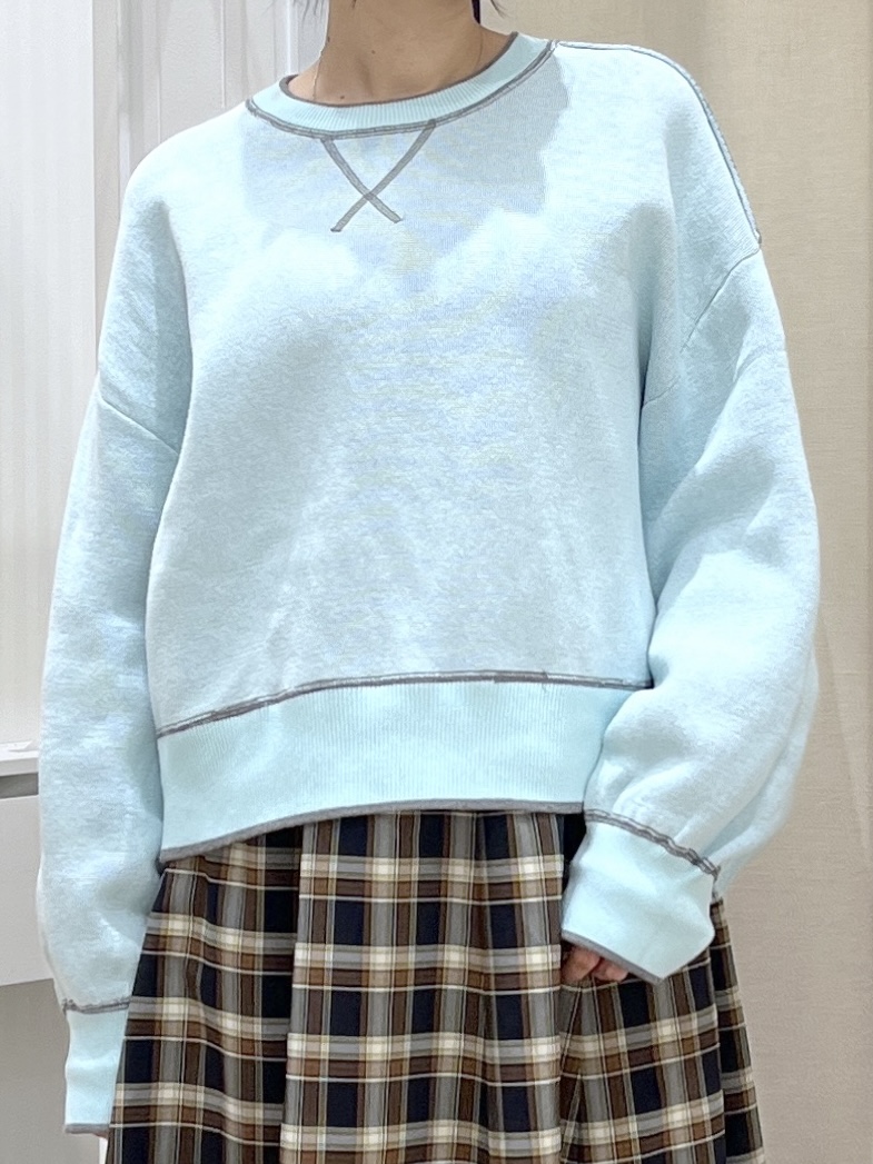 canaさんの「Dessin｜【2WAY/洗濯機OK/XS-L】配色リバーシブル コットンジャカード クルーネックニット」を使ったコーディネート