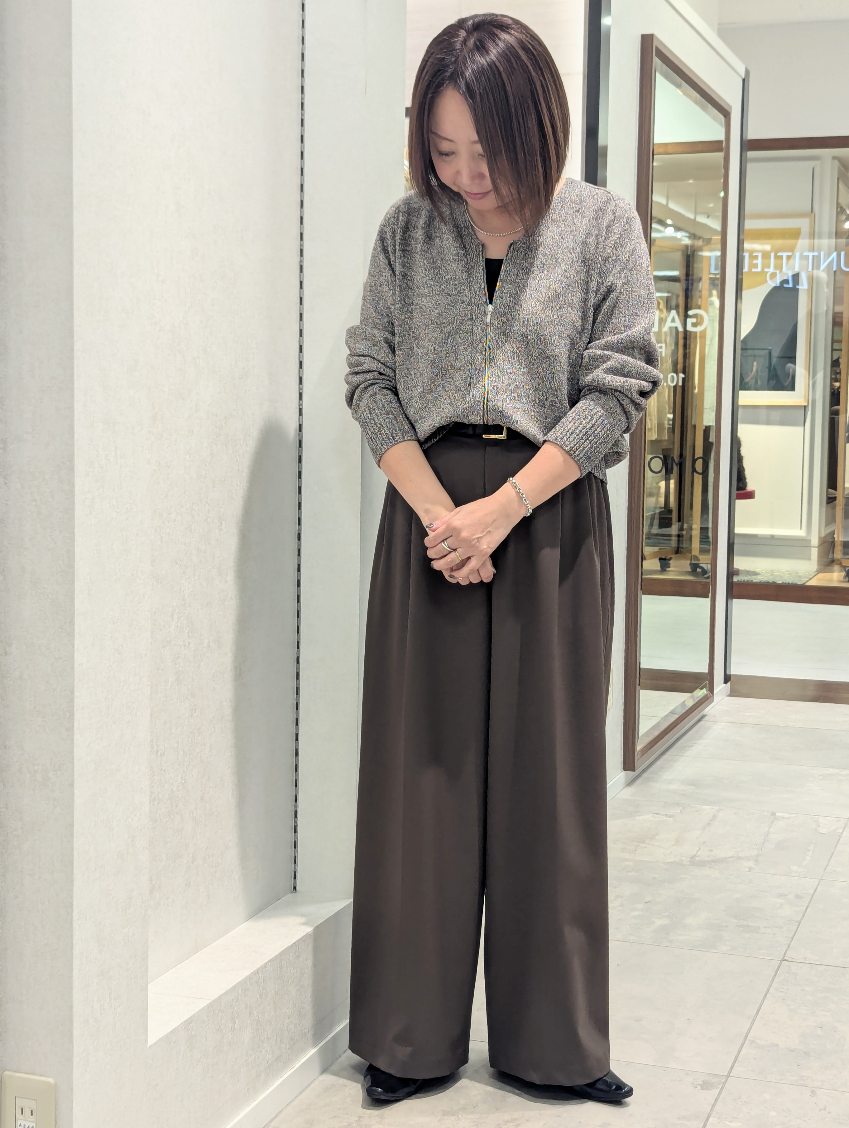odaさんの「UNTITLED｜【店頭人気！】杢調ジップカーディガン」を使ったコーディネート
