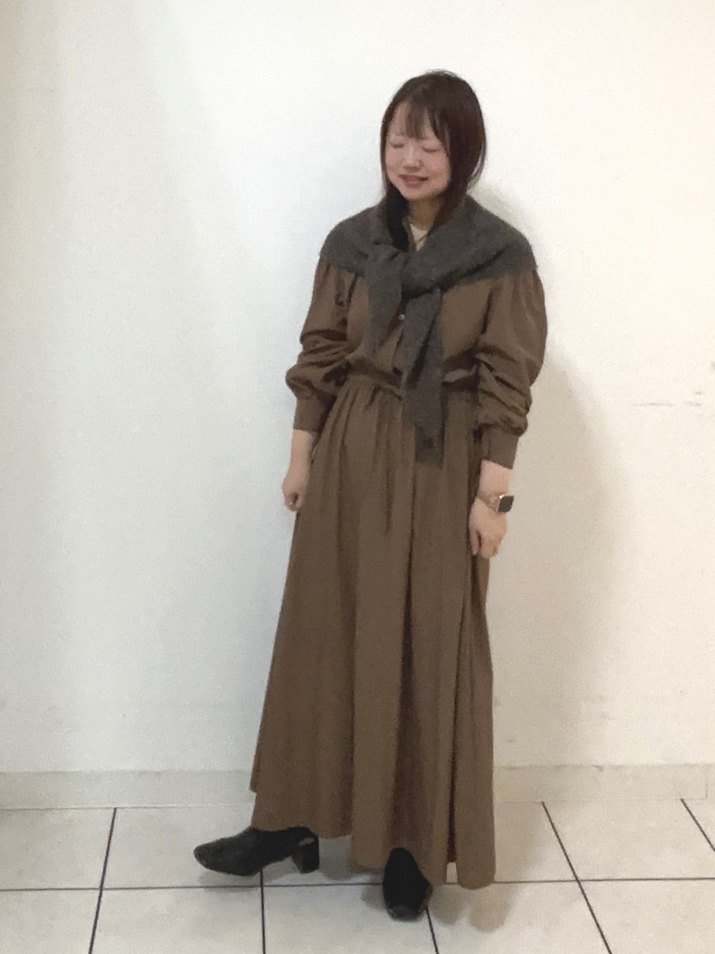 タマさんの「UNTITLED｜【マフラー付き/ゆったり】リバーコート」を使ったコーディネート