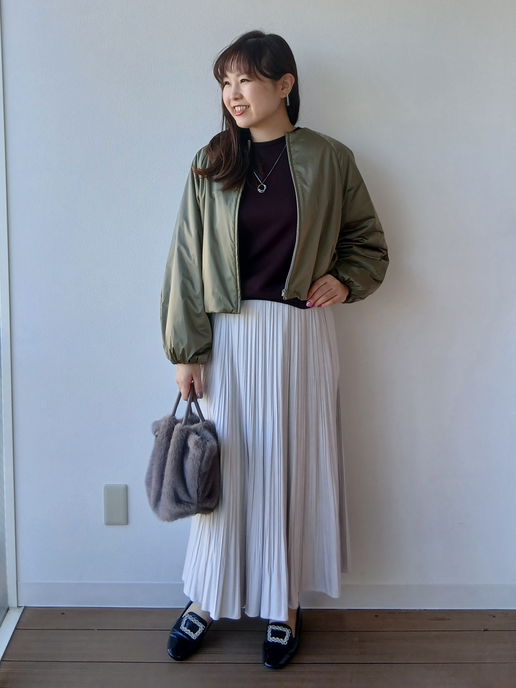なみきさんの「UNTITLED｜【軽アウター/中綿/秋冬コート】ショートブルゾン」を使ったコーディネート