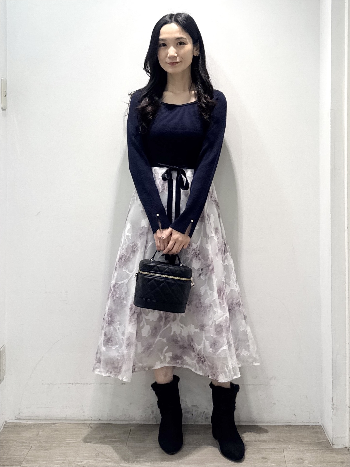 yuicciさんの「OPAQUE.CLIP｜【植草美幸先生が指南する好印象スタイル】フラワージャカードドッキングニットワンピース≪洗濯機OK≫」を使ったコーディネート