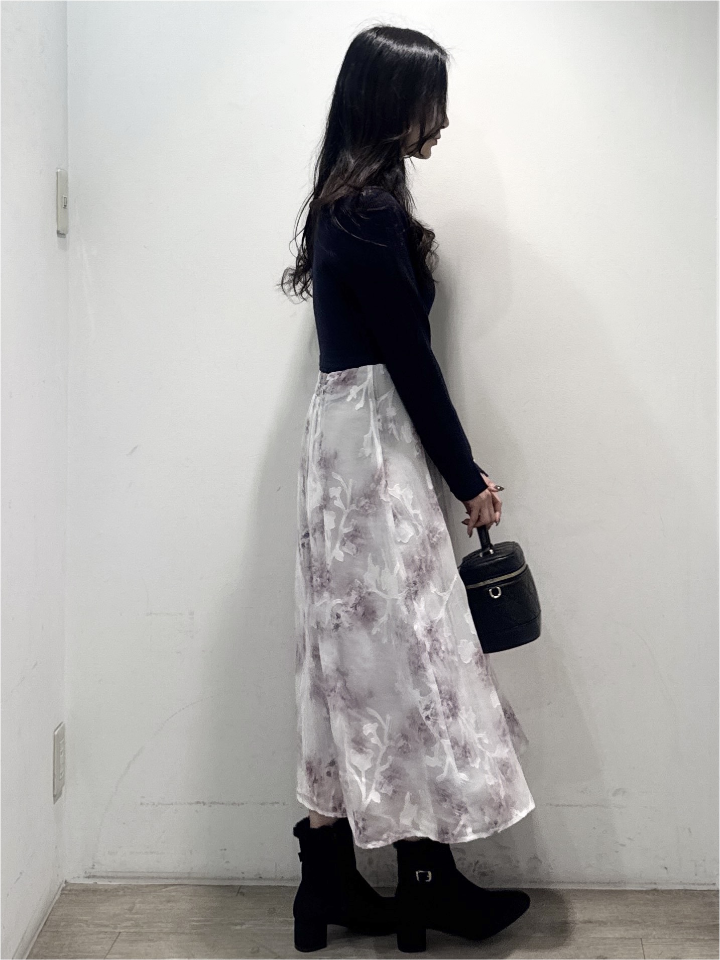 yuicciさんの「OPAQUE.CLIP｜【植草美幸先生が指南する好印象スタイル】フラワージャカードドッキングニットワンピース≪洗濯機OK≫」を使ったコーディネート