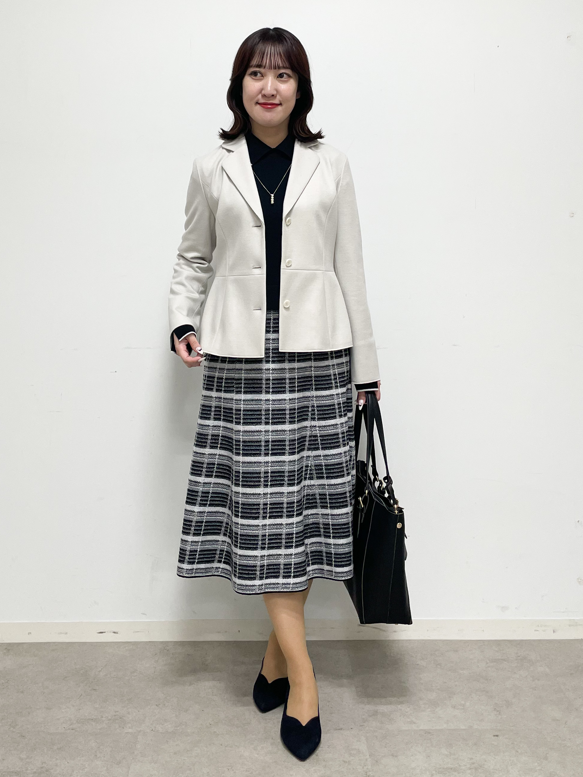 yukariさんの「Reflect｜【SS-4Lサイズ／セットアップ可】ペプラムデザイン テーラードジャケット」を使ったコーディネート