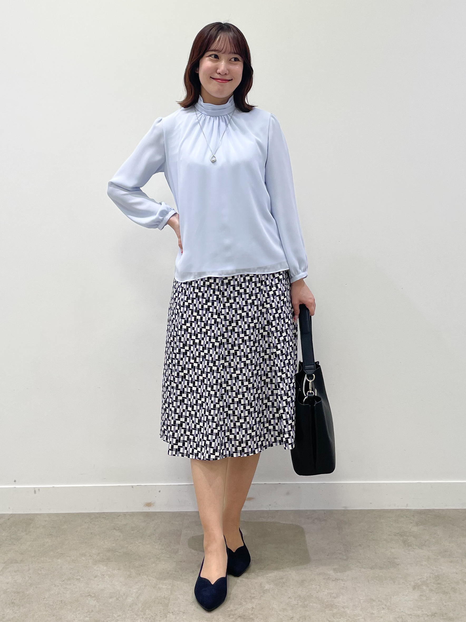 yukariさんの「Reflect｜【SS-4Lサイズ／通勤／セレモニー】プチハイネック シフォンブラウス」を使ったコーディネート