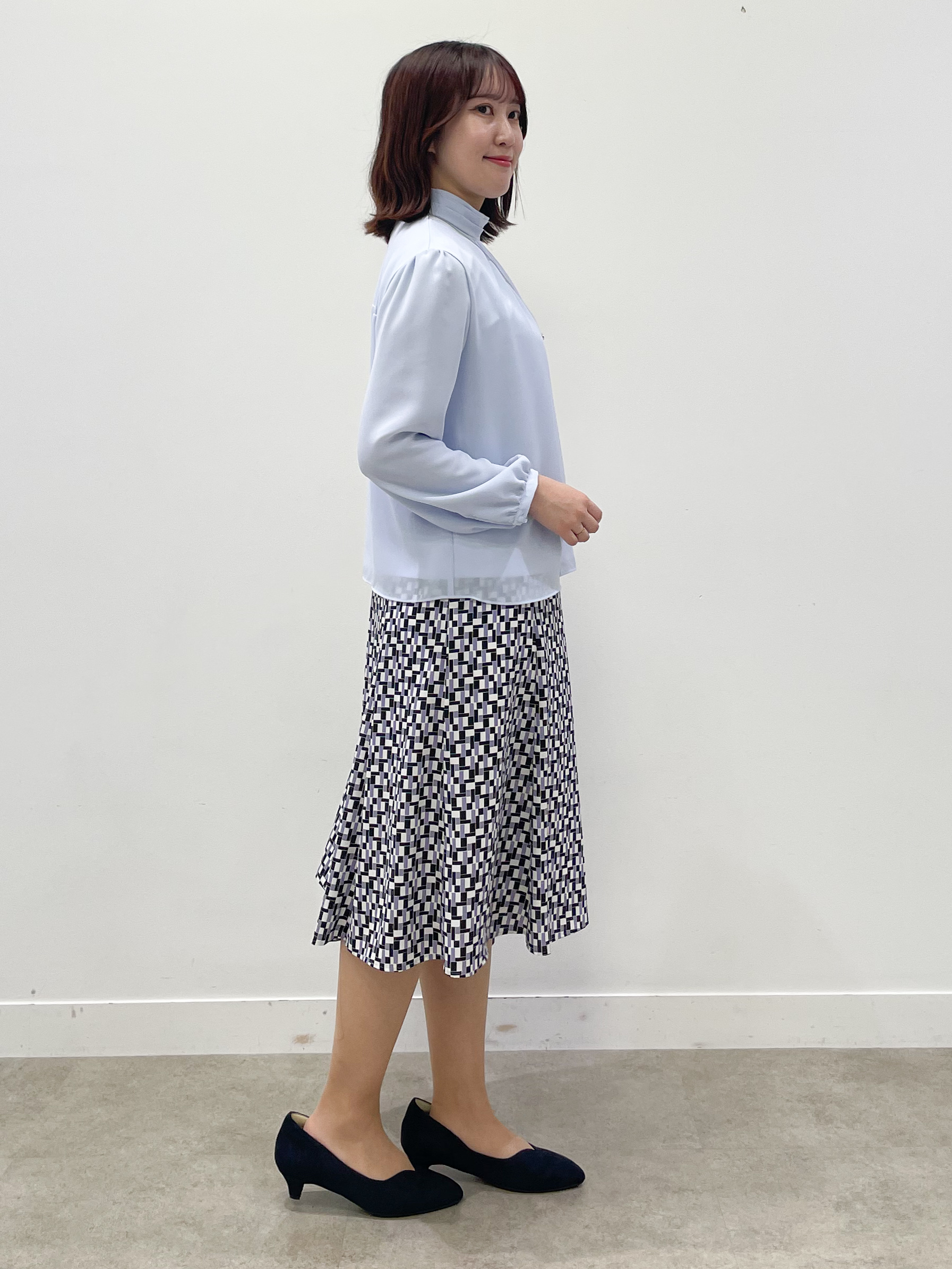yukariさんの「Reflect｜【SS-4Lサイズ／通勤／セレモニー】プチハイネック シフォンブラウス」を使ったコーディネート