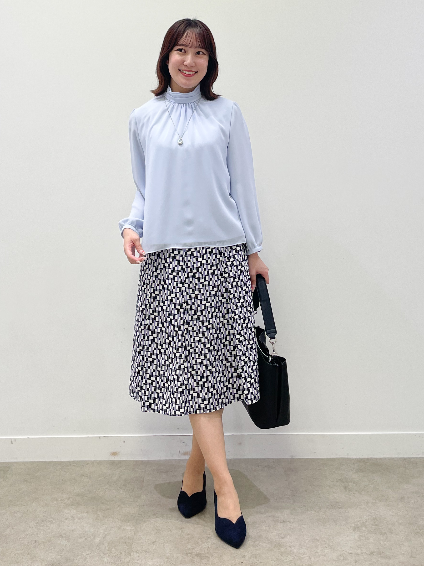 yukariさんの「Reflect｜【SS-4Lサイズ／通勤／セレモニー】プチハイネック シフォンブラウス」を使ったコーディネート