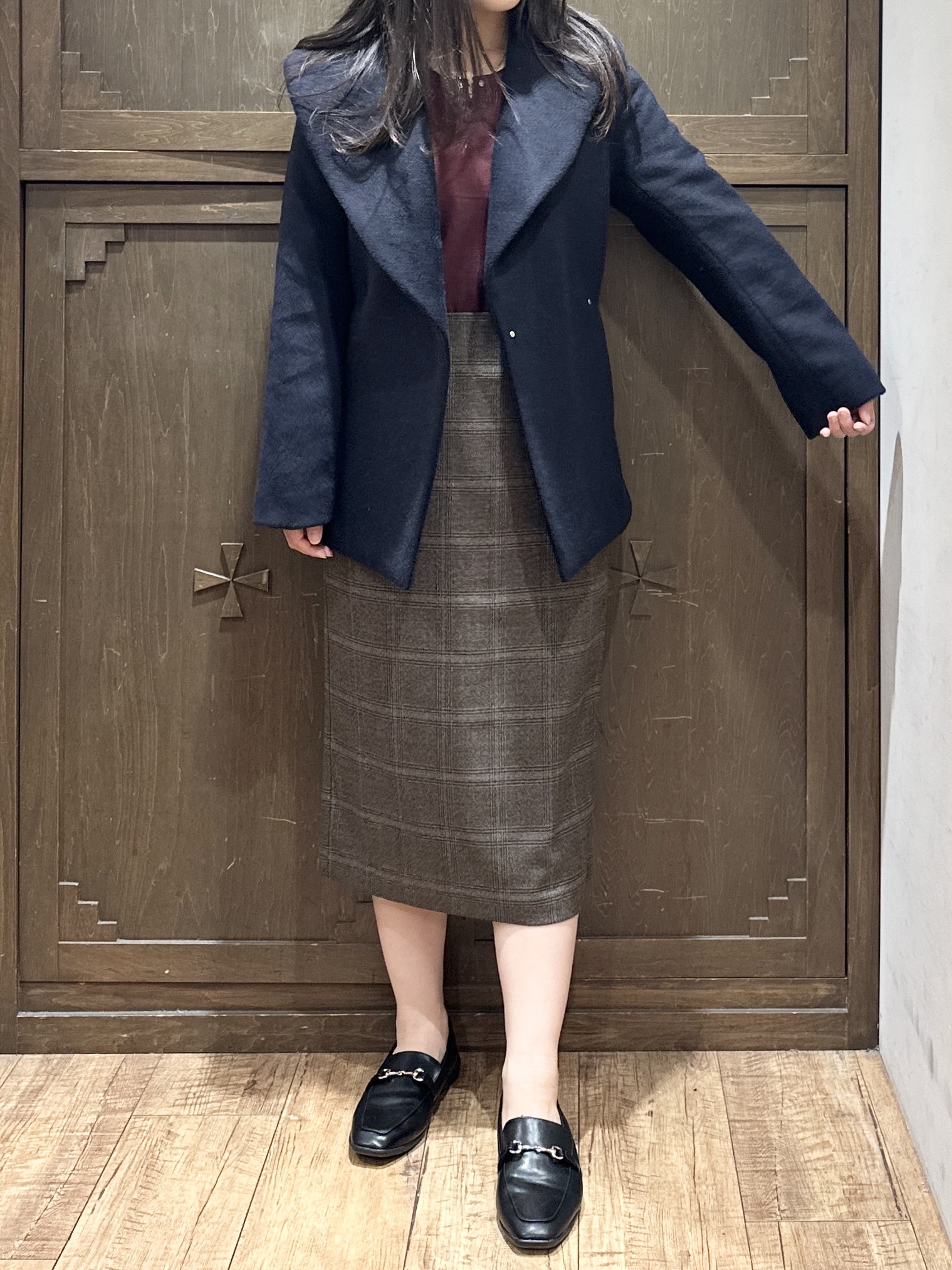 kanaさんの「index｜カシミヤ混ビッグショールカラーコート」を使ったコーディネート