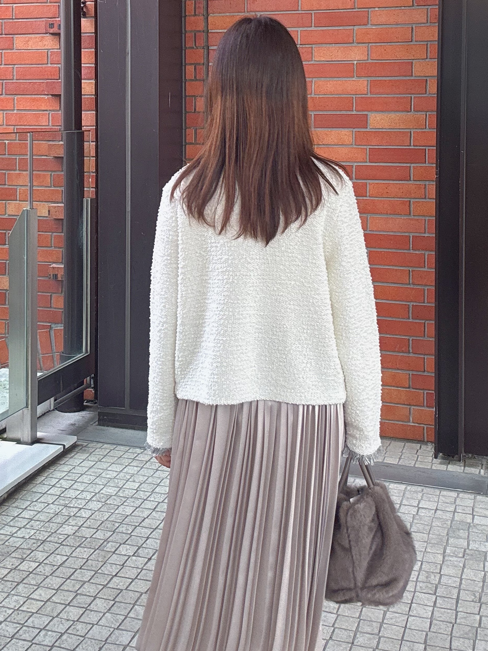 makiさんの「UNTITLED｜【ジャケットライク/秋羽織り】ファンシーヤーンツイードニットカーディガン」を使ったコーディネート