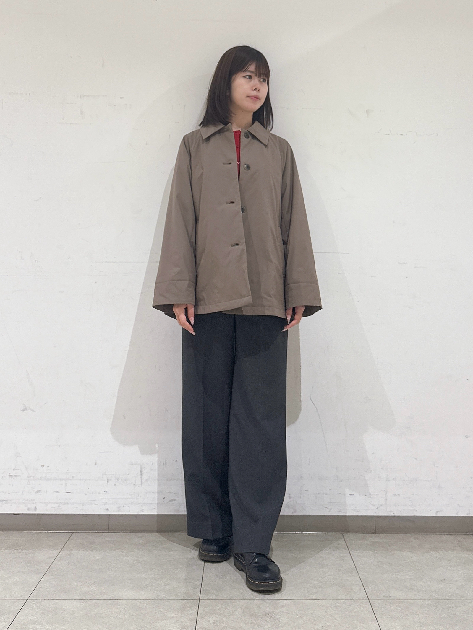 rinaさんの「INDIVI｜【ウール混／美素材】ベーシック丸首カーディガン」を使ったコーディネート