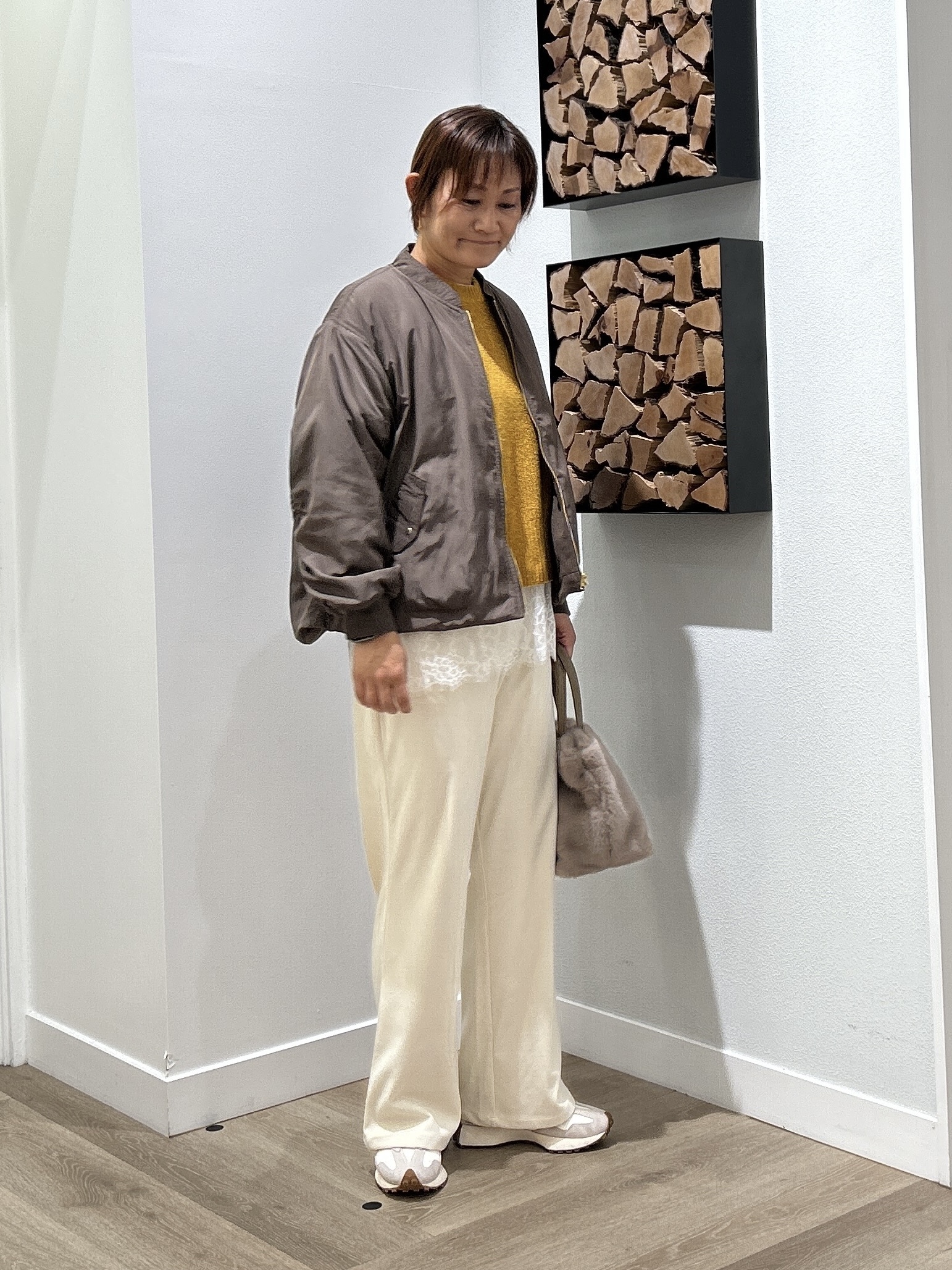 rairaiさんの「Dessin｜【洗える/2WAY】リバーシブル タフタ&times;フリースブルゾン」を使ったコーディネート