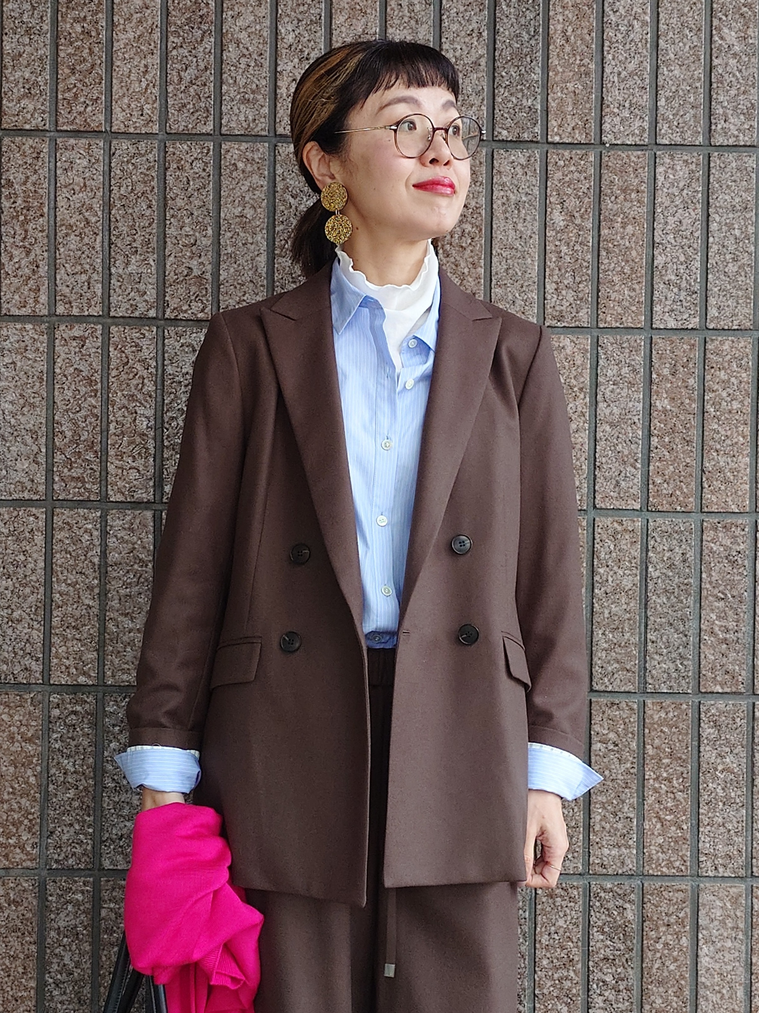 MUTSUKOさんの「UNTITLED｜【セットアップ可/ライトアウター/仕事着スーツ】ウールダブルジャケット」を使ったコーディネート