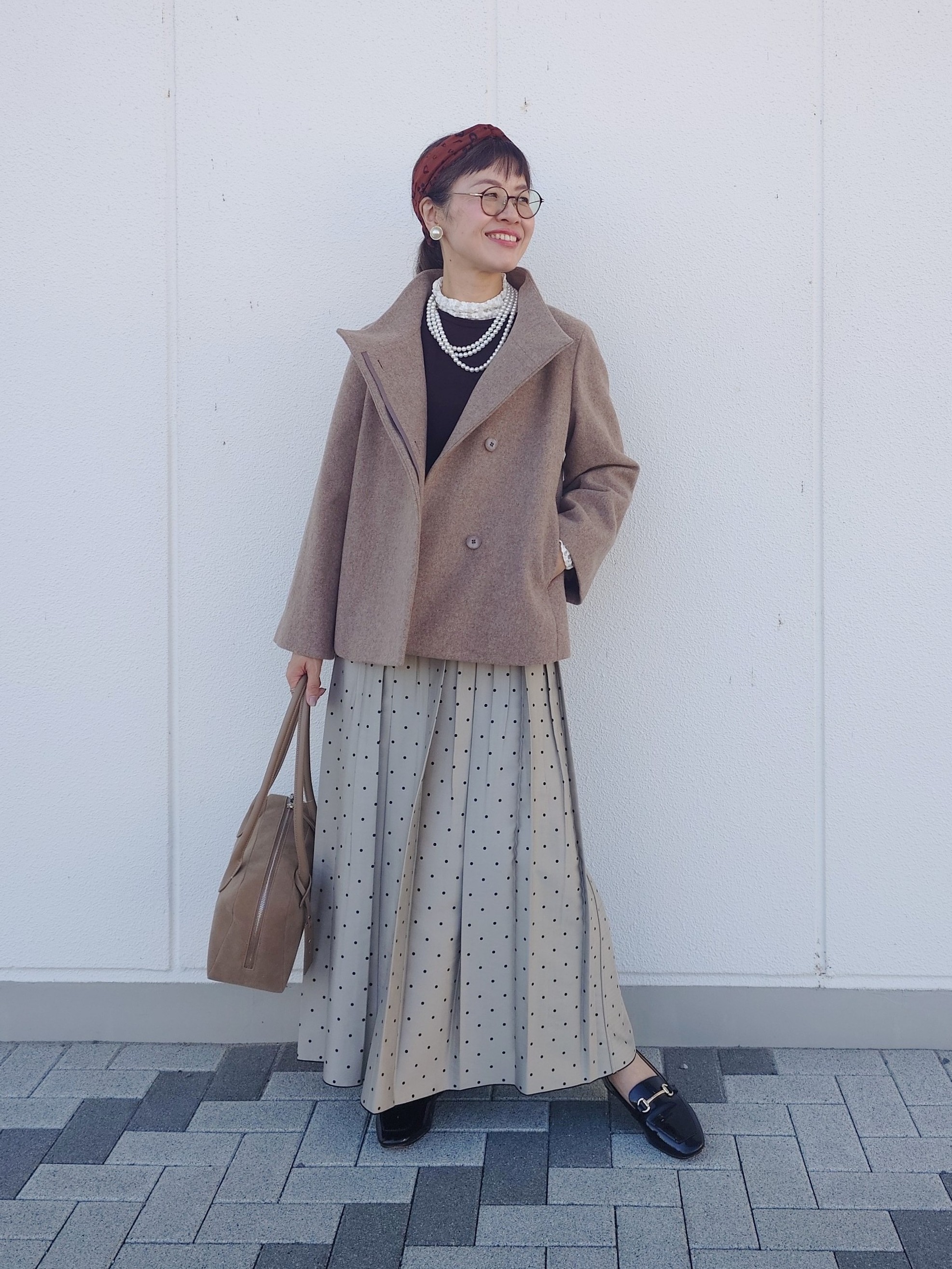MUTSUKOさんの「UNTITLED｜【軽アウター/ウール100】ウールショートコート」を使ったコーディネート