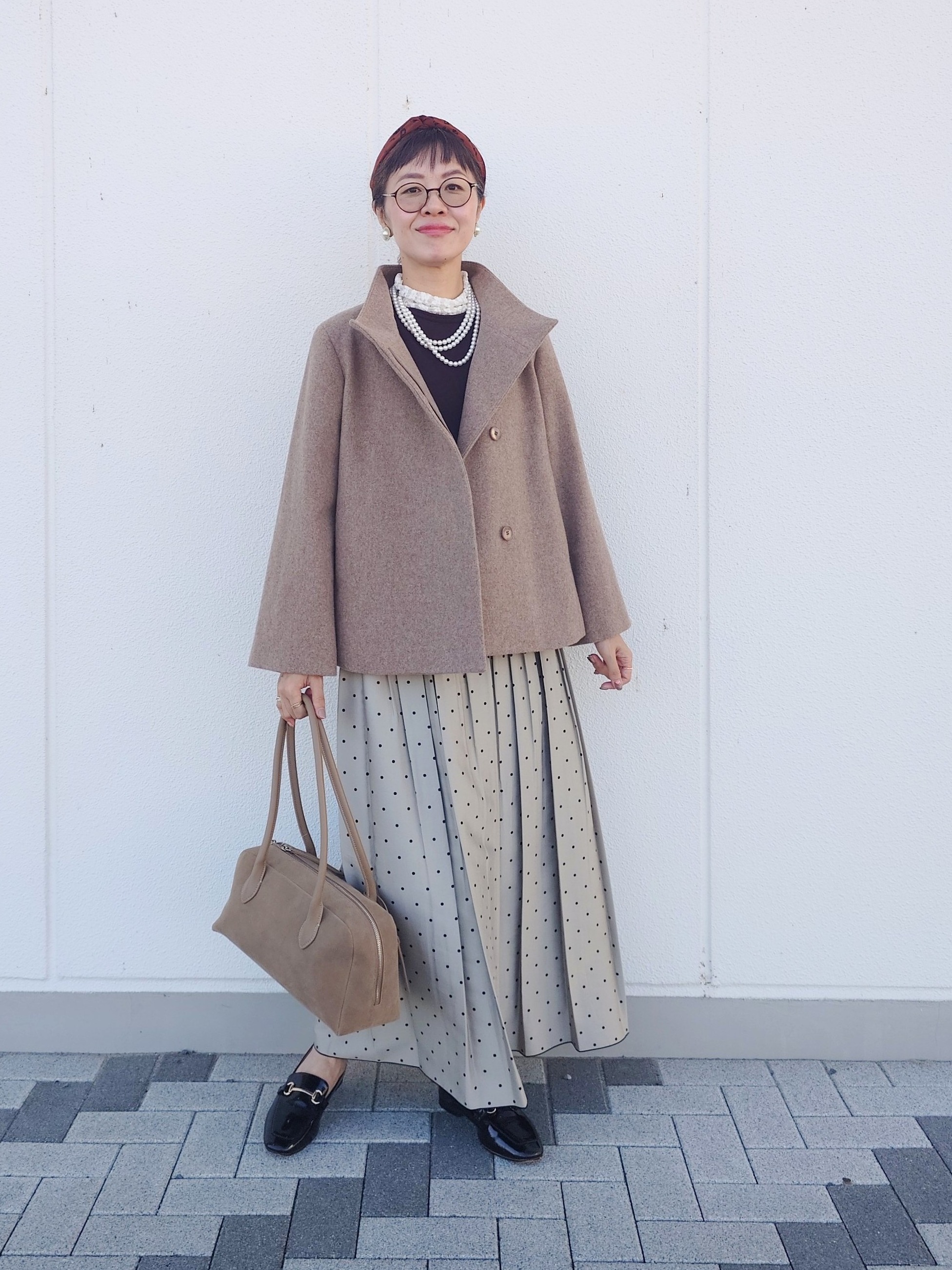 MUTSUKOさんの「UNTITLED｜【軽アウター/ウール100】ウールショートコート」を使ったコーディネート