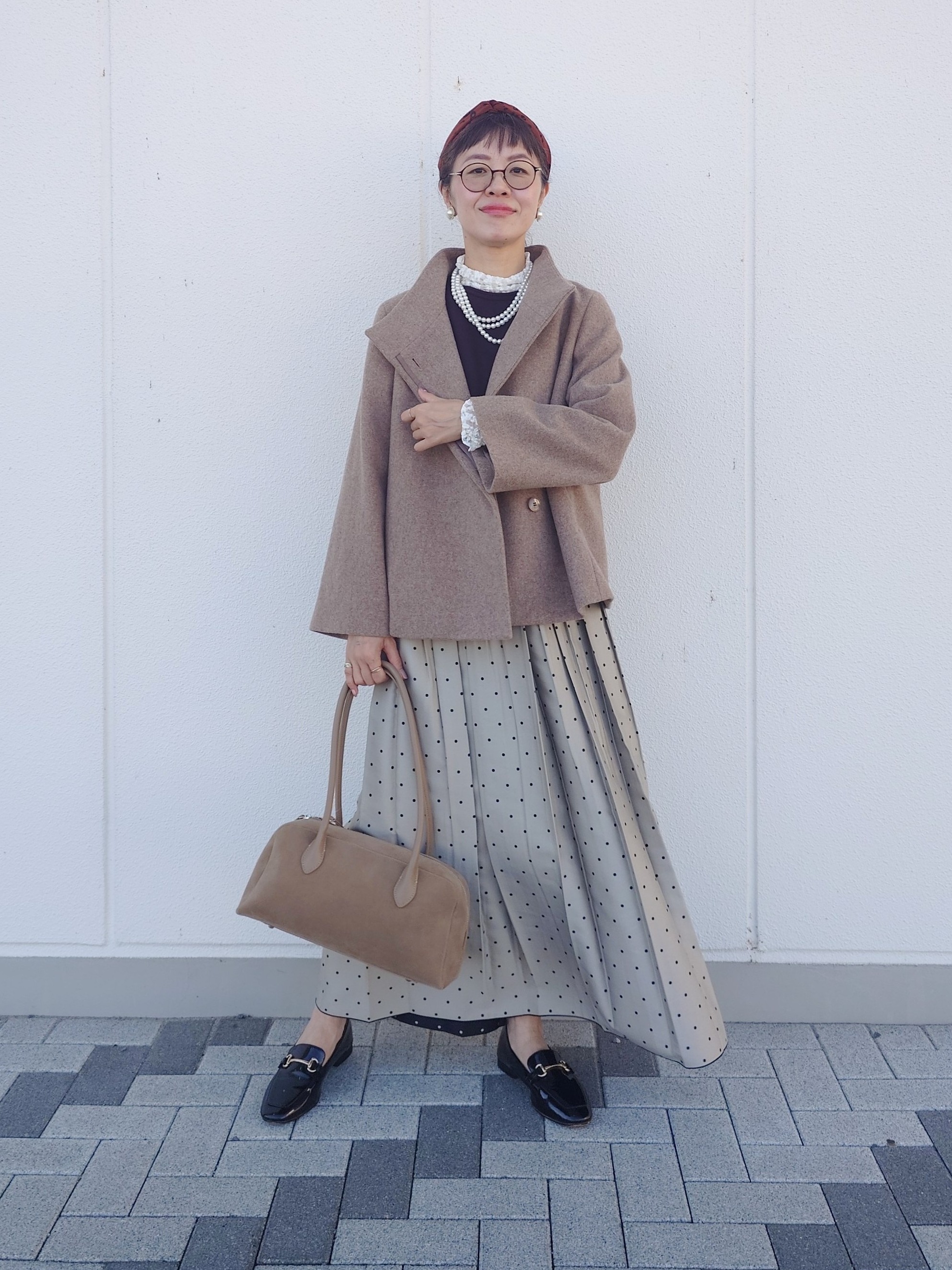 MUTSUKOさんの「UNTITLED｜【軽アウター/ウール100】ウールショートコート」を使ったコーディネート