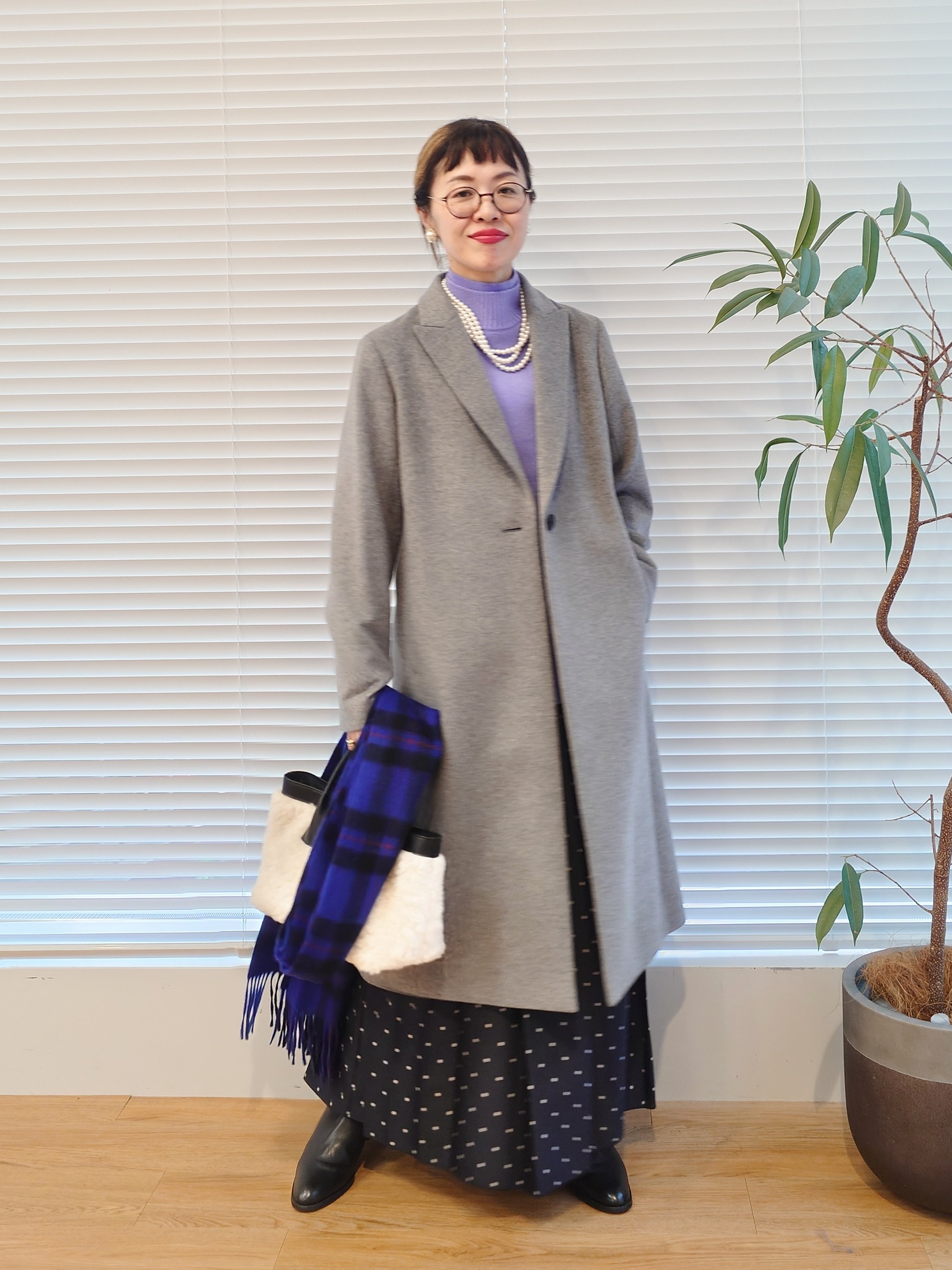 MUTSUKOさんの「UNTITLED｜ウールカシミヤテーラーコート」を使ったコーディネート