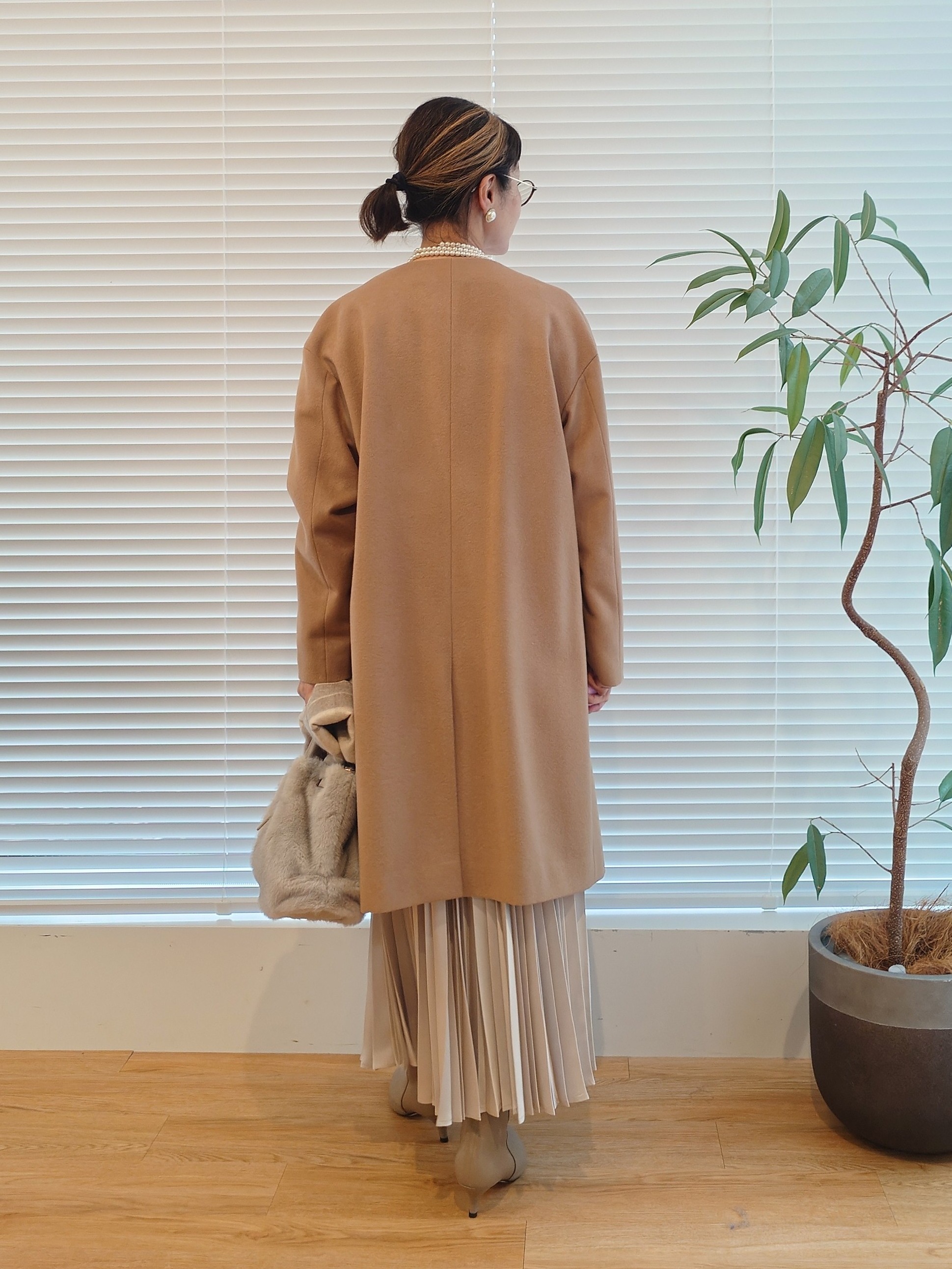 MUTSUKOさんの「UNTITLED｜【名品】ウールカシミヤノーカラーコート」を使ったコーディネート