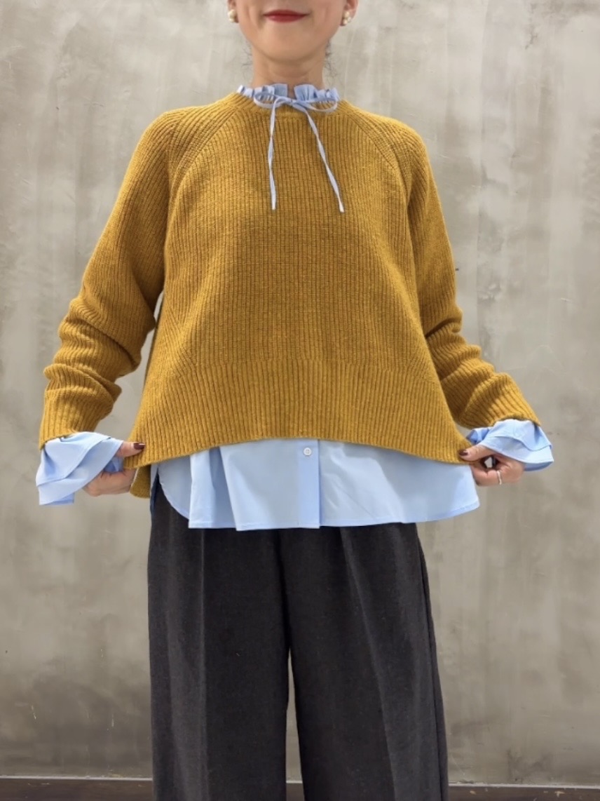 Yasucoさんの「Dessin｜【洗濯機OK】ネップミックス畦 ラグランニット」を使ったコーディネート