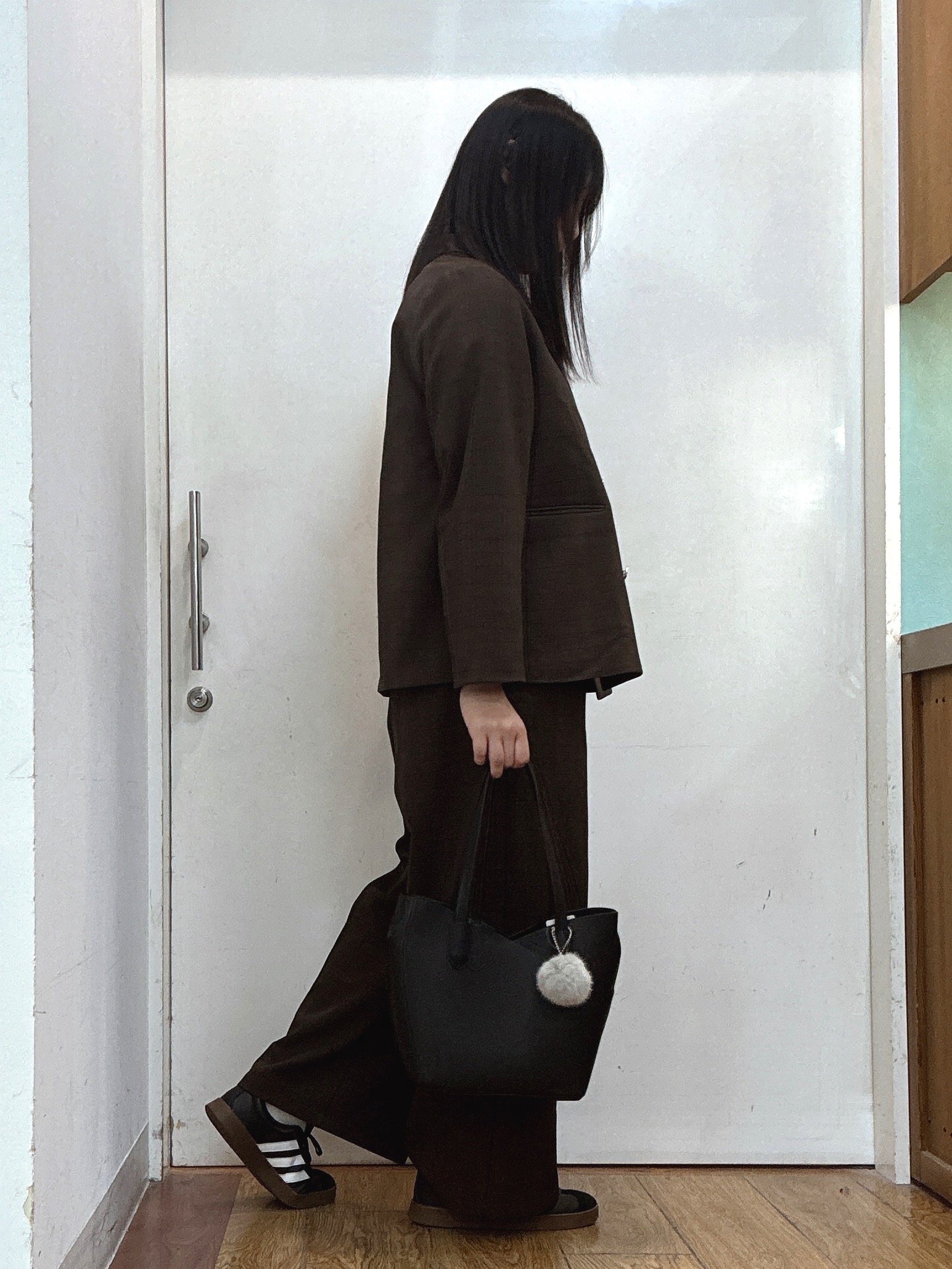 Karinさんの「SHOO･LA･RUE｜【セットアップ可/洗濯後しわになりにくい】ウールフィール ダブルジャケット」を使ったコーディネート